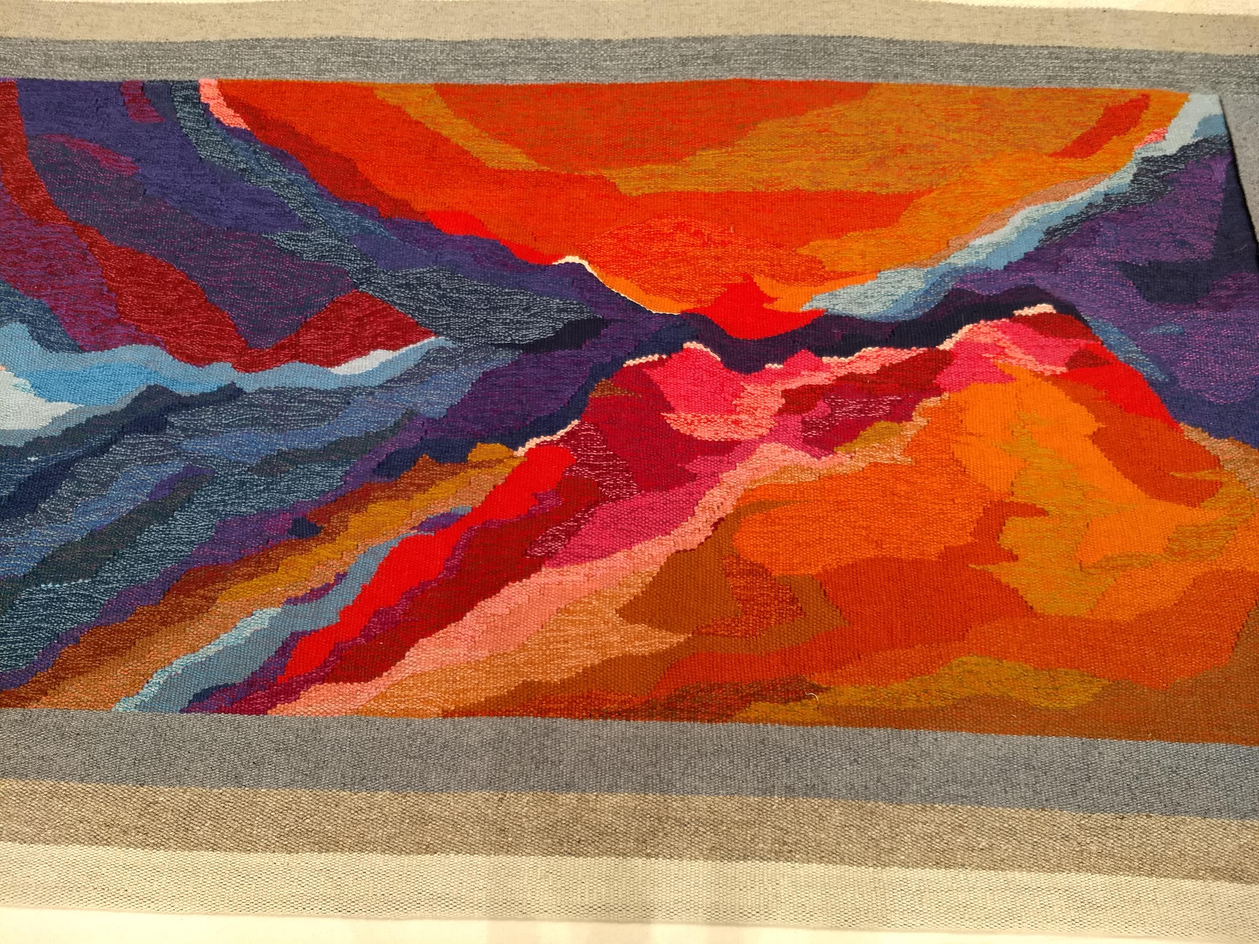 20th Century Vintage Tapestry Capturing the Sunset Colors in the American Southwest Landscape For Sale