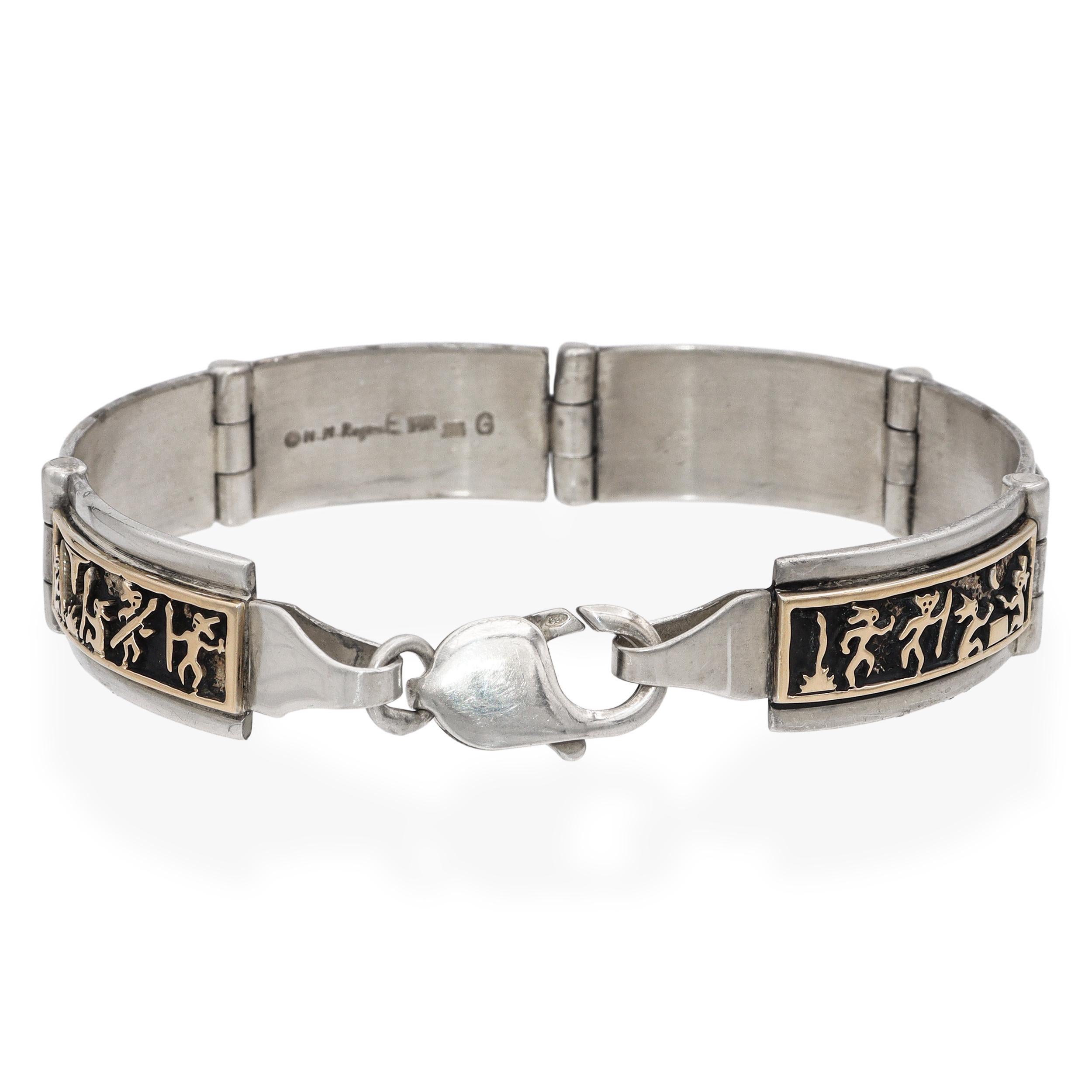 M-One M. I. Rogers Sterling Silver & Gold 14K Storyteller Link Bracelet Pour femmes en vente