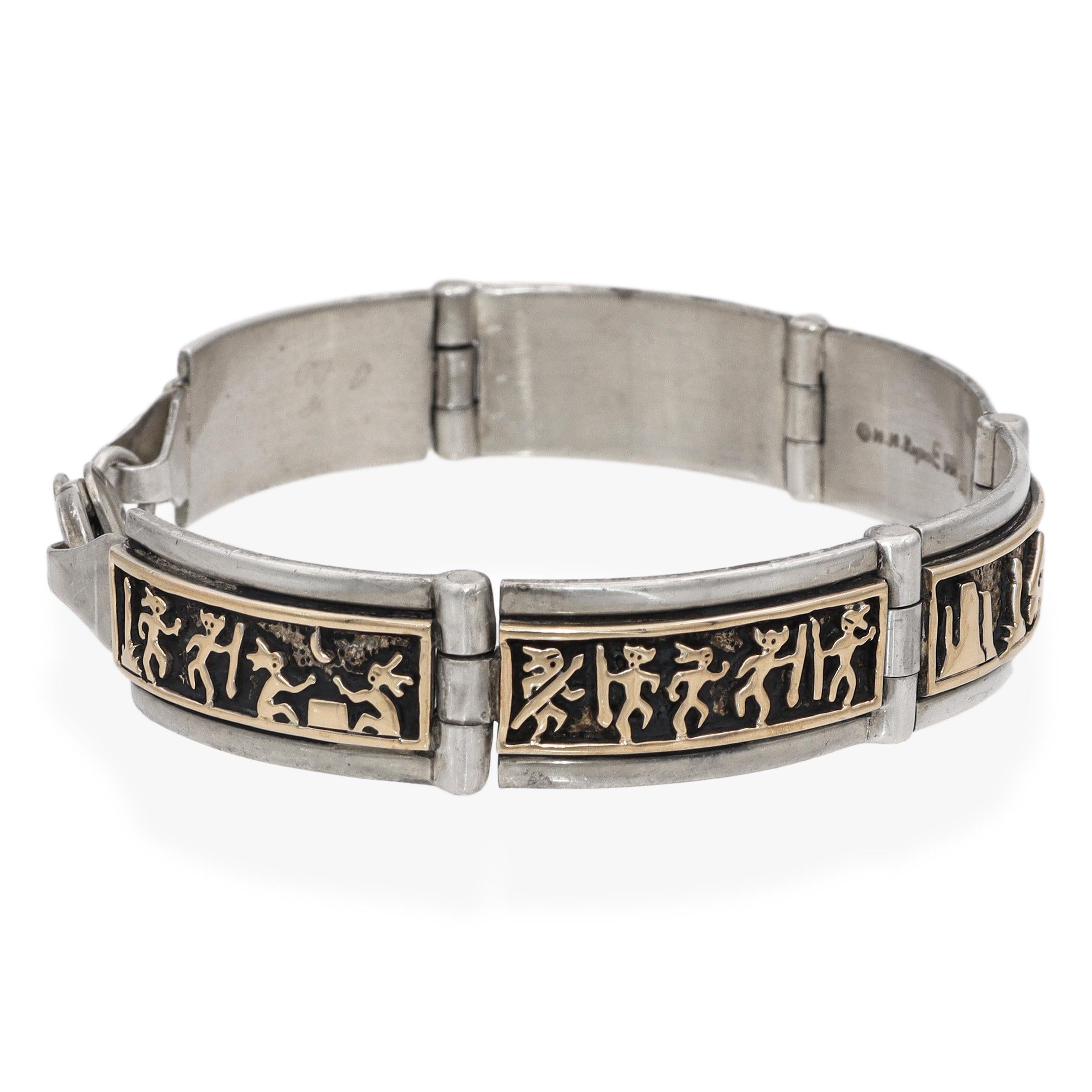 M-One M. I. Rogers Sterling Silver & Gold 14K Storyteller Link Bracelet en vente 1