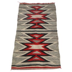 Southwestern Native American Indian Navajo Storm Pattern Wool Rug 20thC