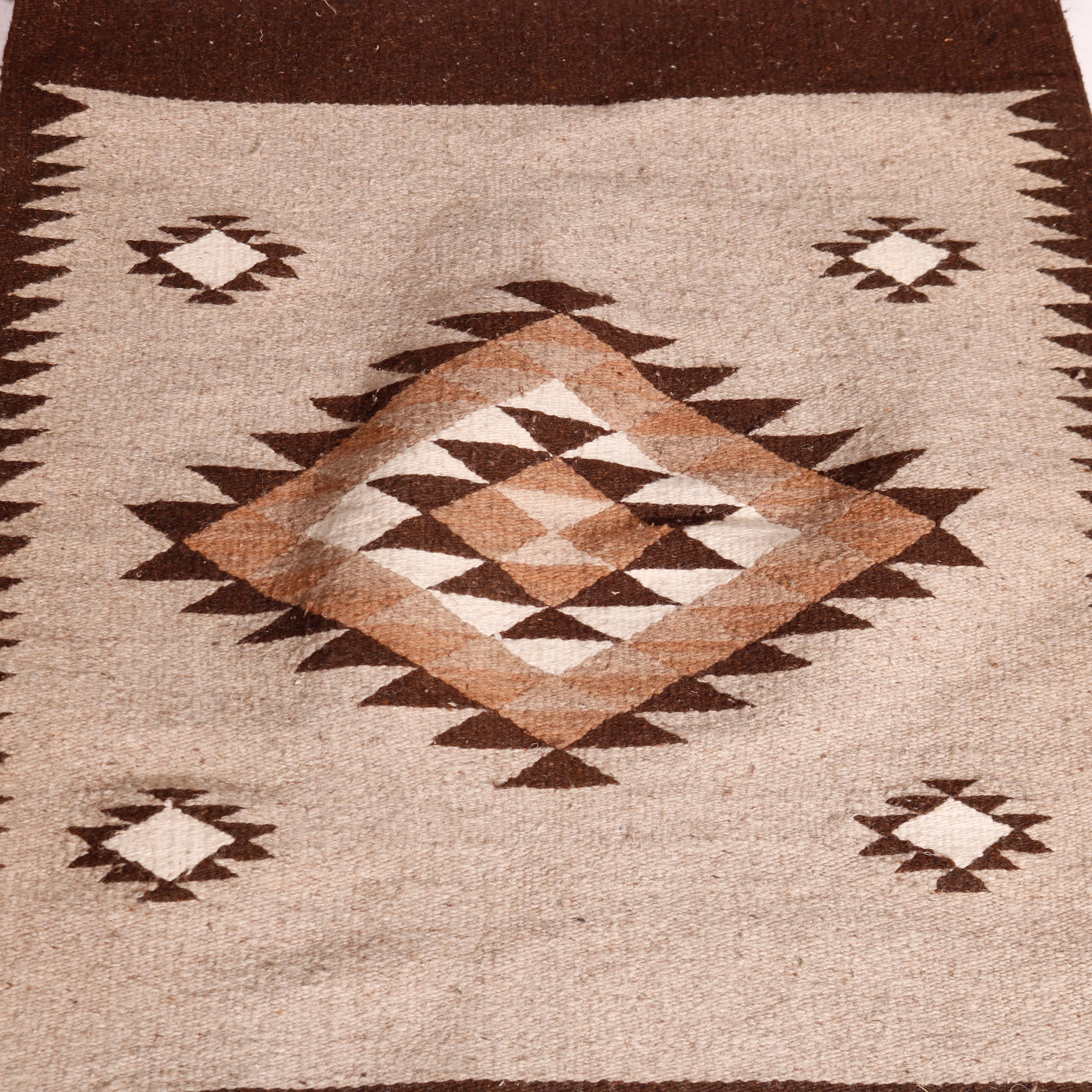 Wool Southwestern Native American Indian Navajo Style Rug Circa 1920