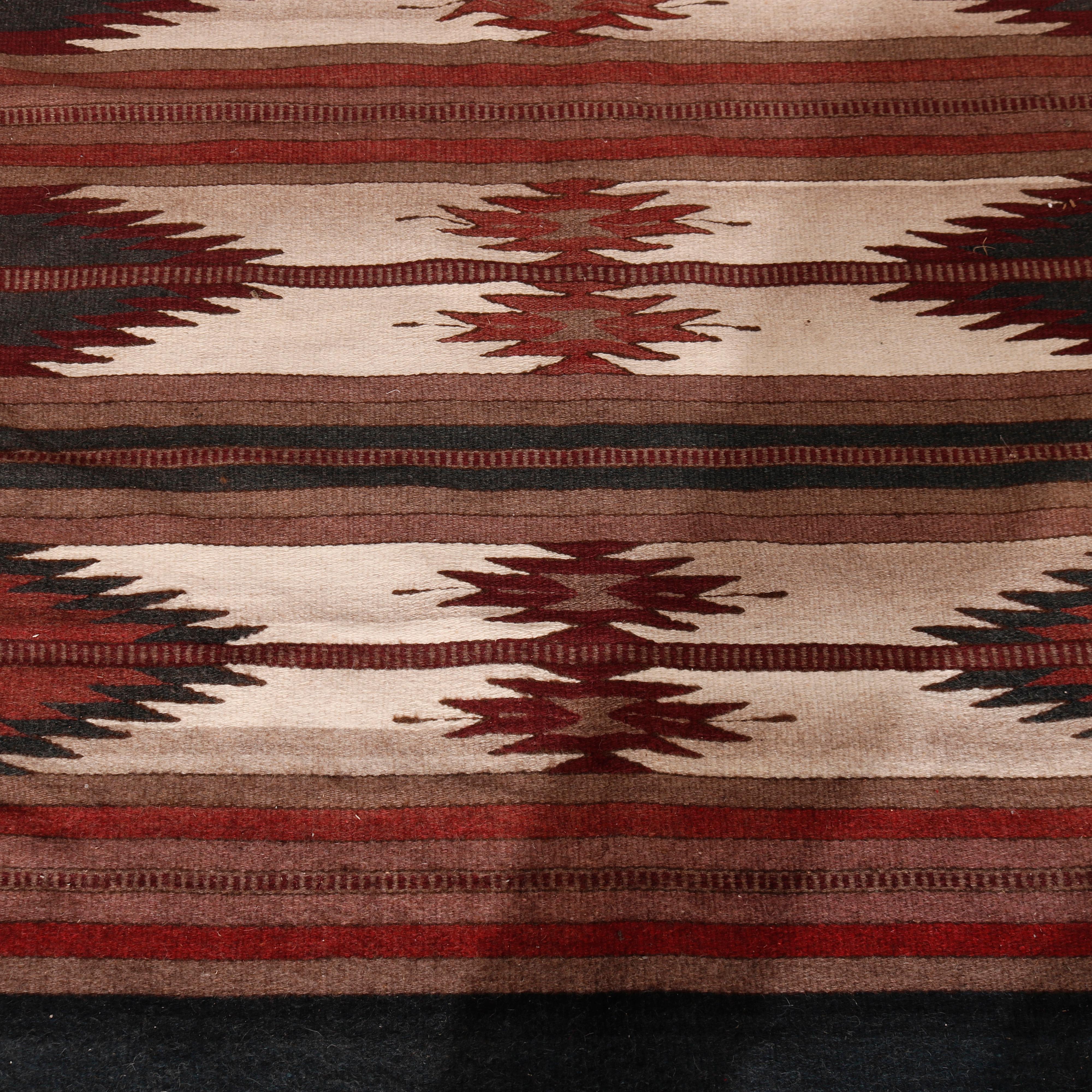 North American Southwestern Native American Indian Style Wool Rug Circa 1930