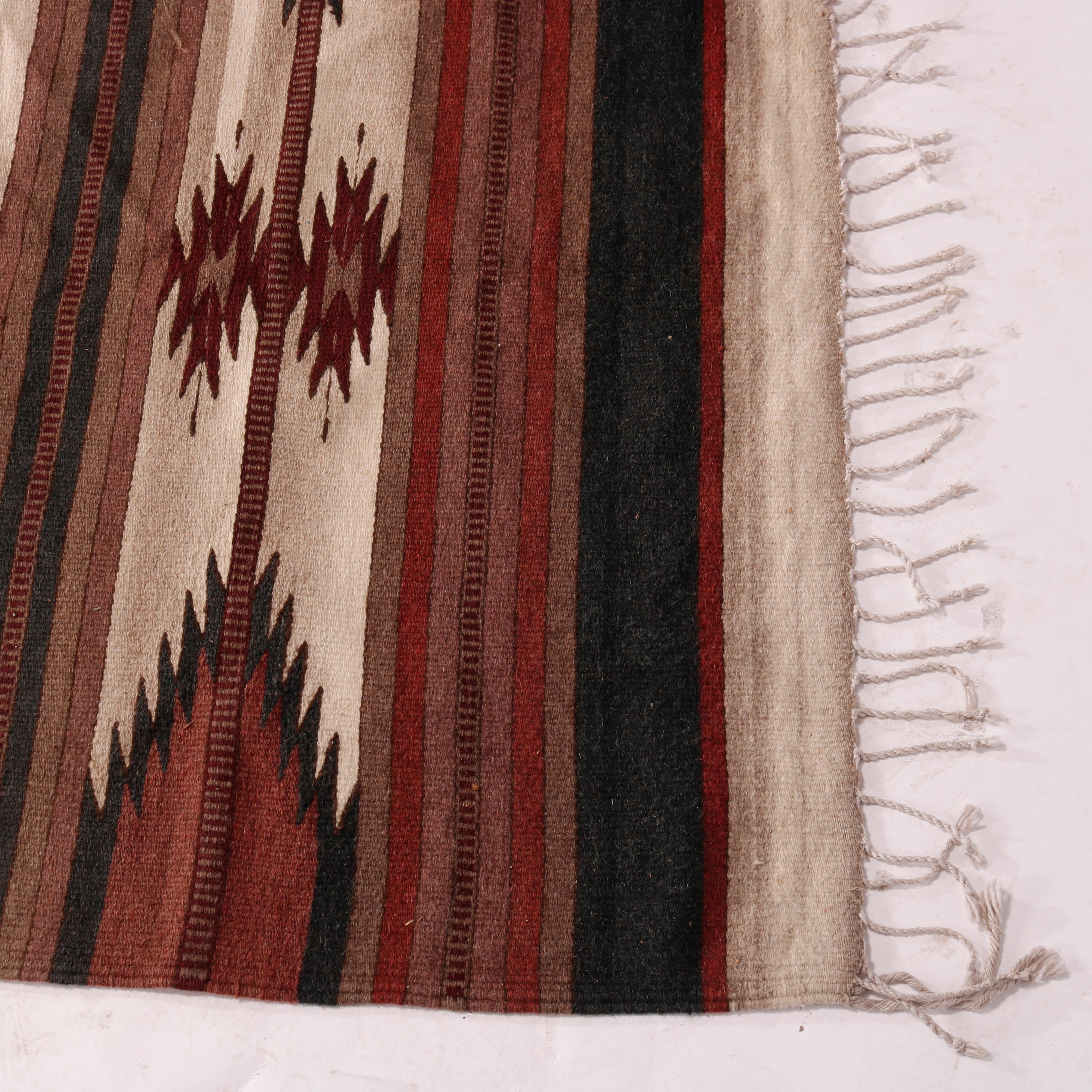 Woven Southwestern Native American Indian Style Wool Rug Circa 1930
