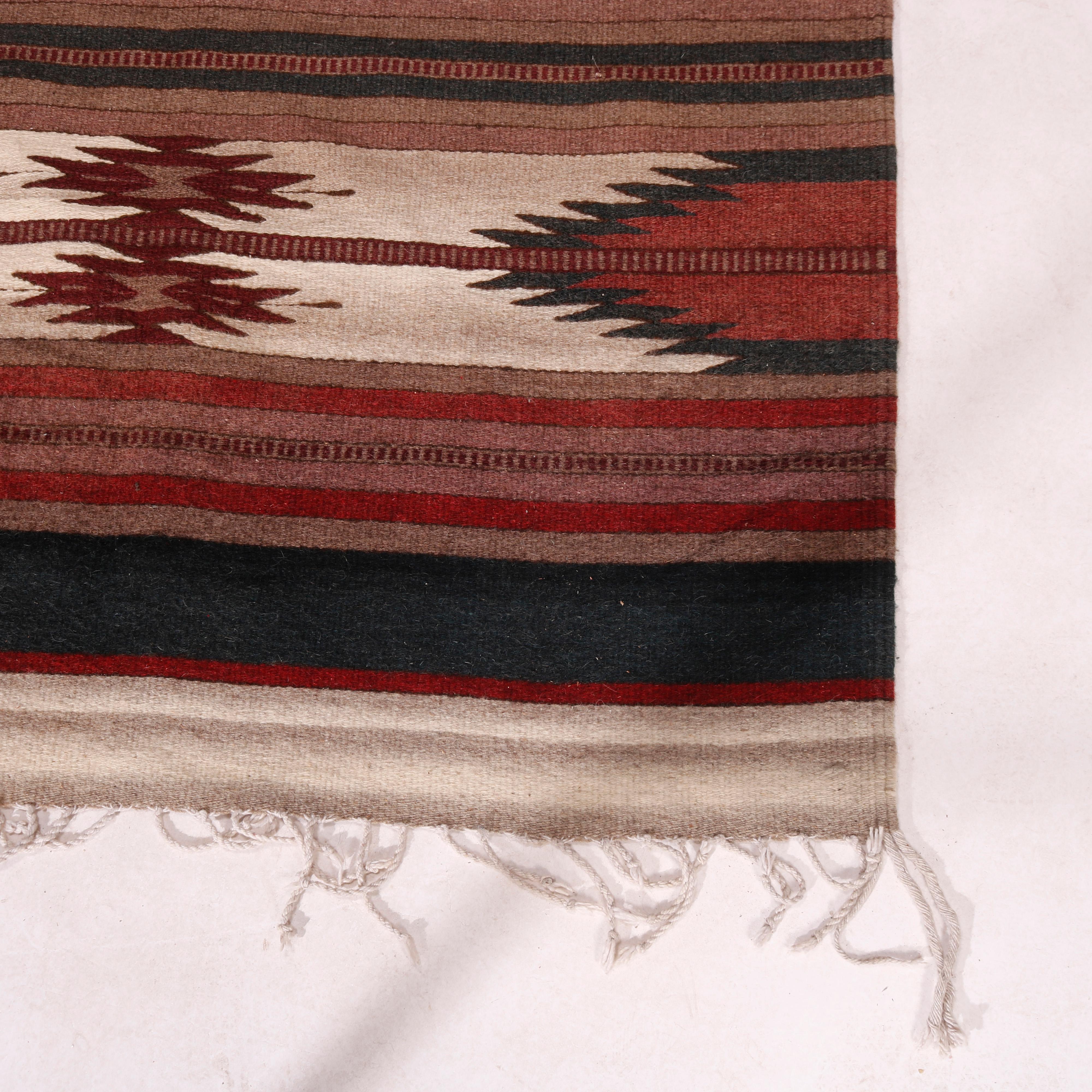 20th Century Southwestern Native American Indian Style Wool Rug Circa 1930
