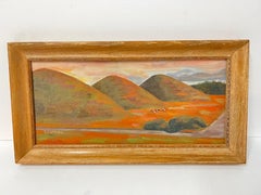 Óleo del Suroeste sobre tabla de Montañas firmado J Guthrie