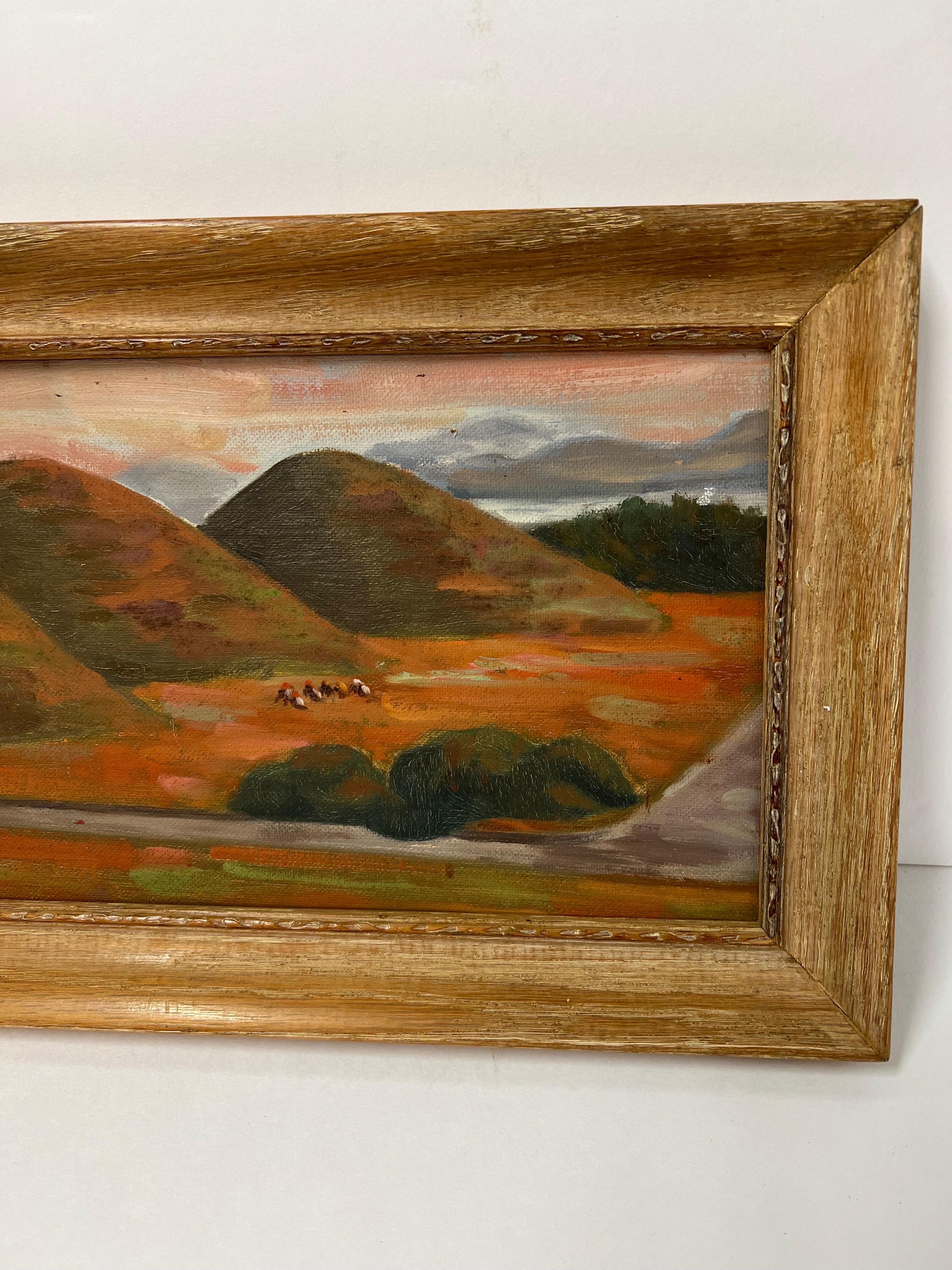Südwestliches Ölgemälde auf Karton mit Bergen auf Karton, signiert J Guthrie im Angebot 1