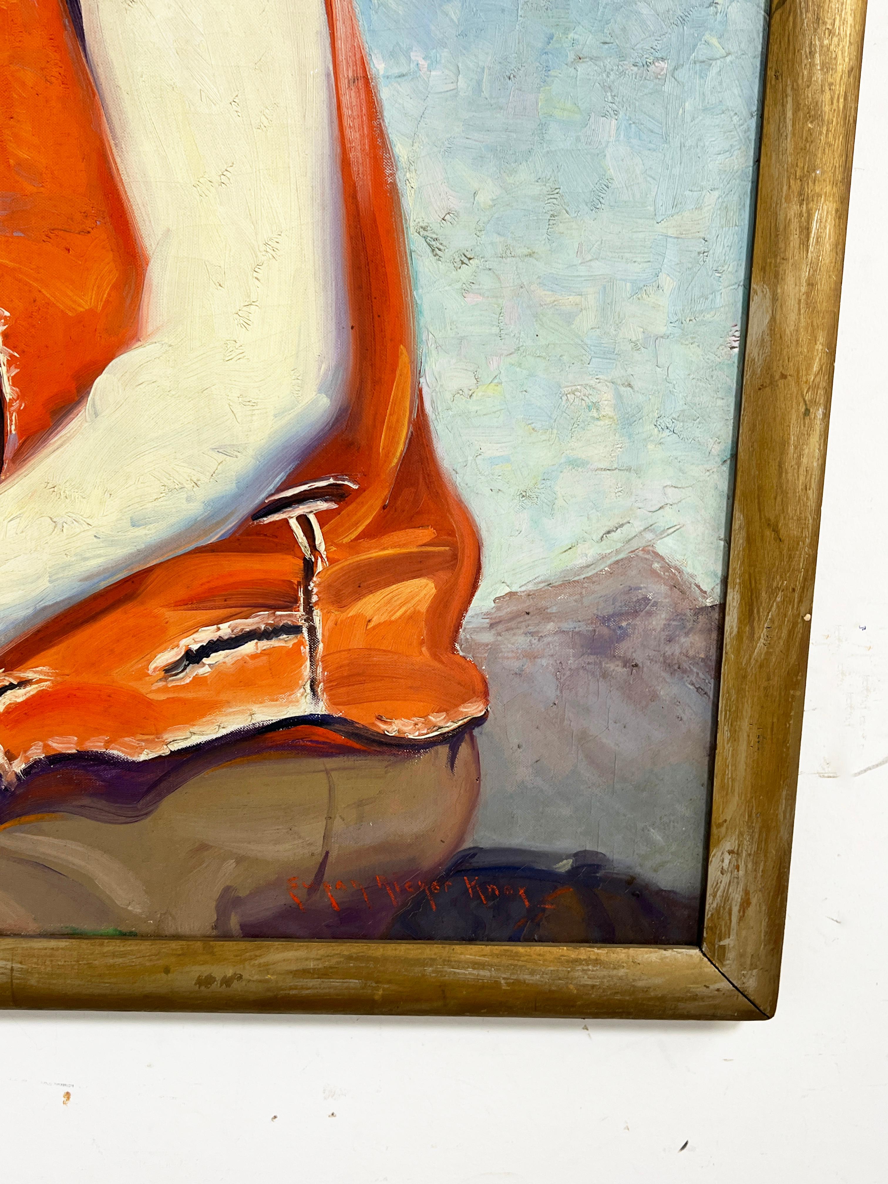 Portrait de style Santa Fe du sud-ouest par Susan Ricker Knox, vers les années 1930 Bon état - En vente à Peabody, MA