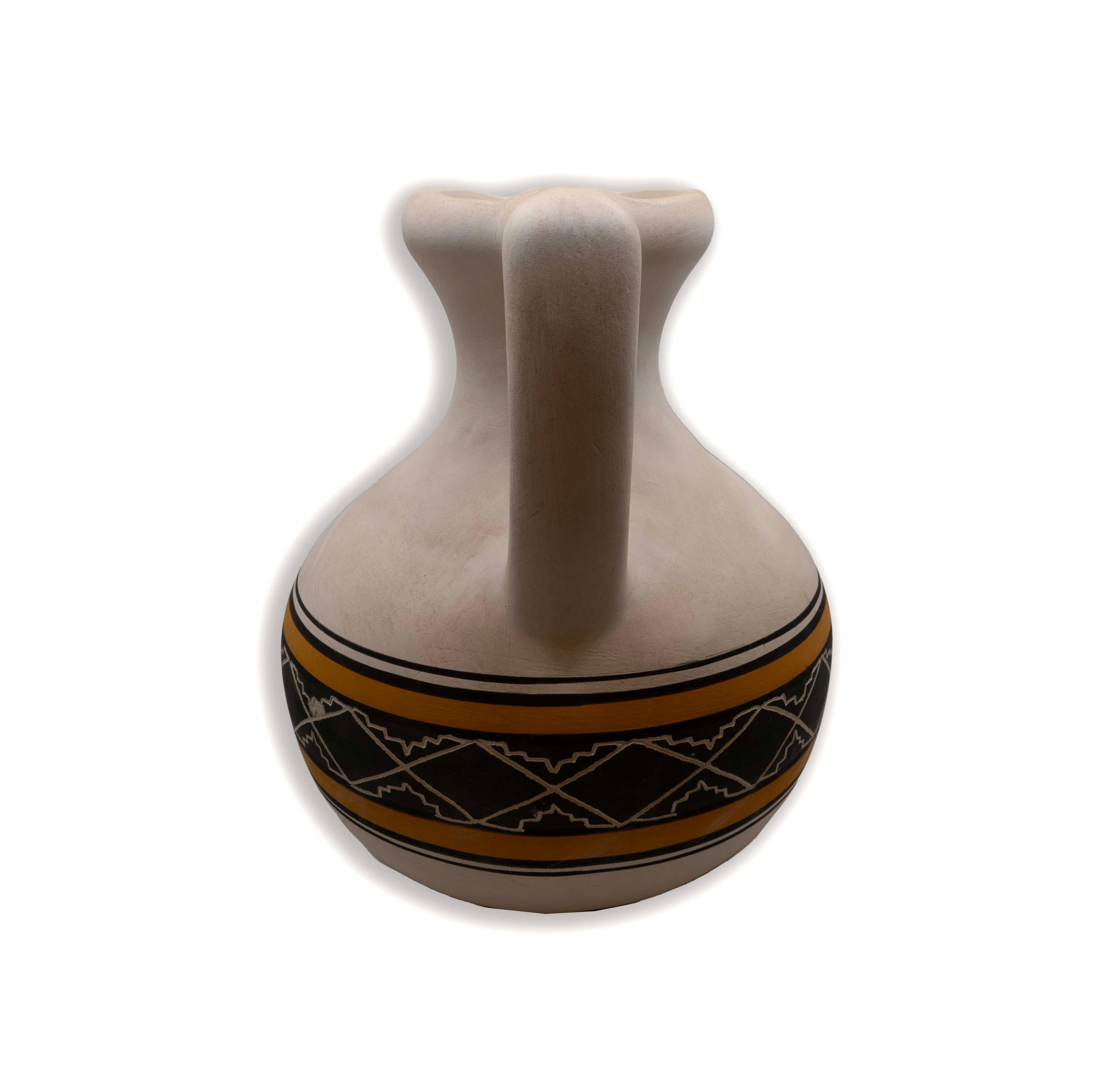Americano Brocca rotonda in ceramica della tribù dei nativi americani Ute Mountain Tribe firmata Southwestern in vendita