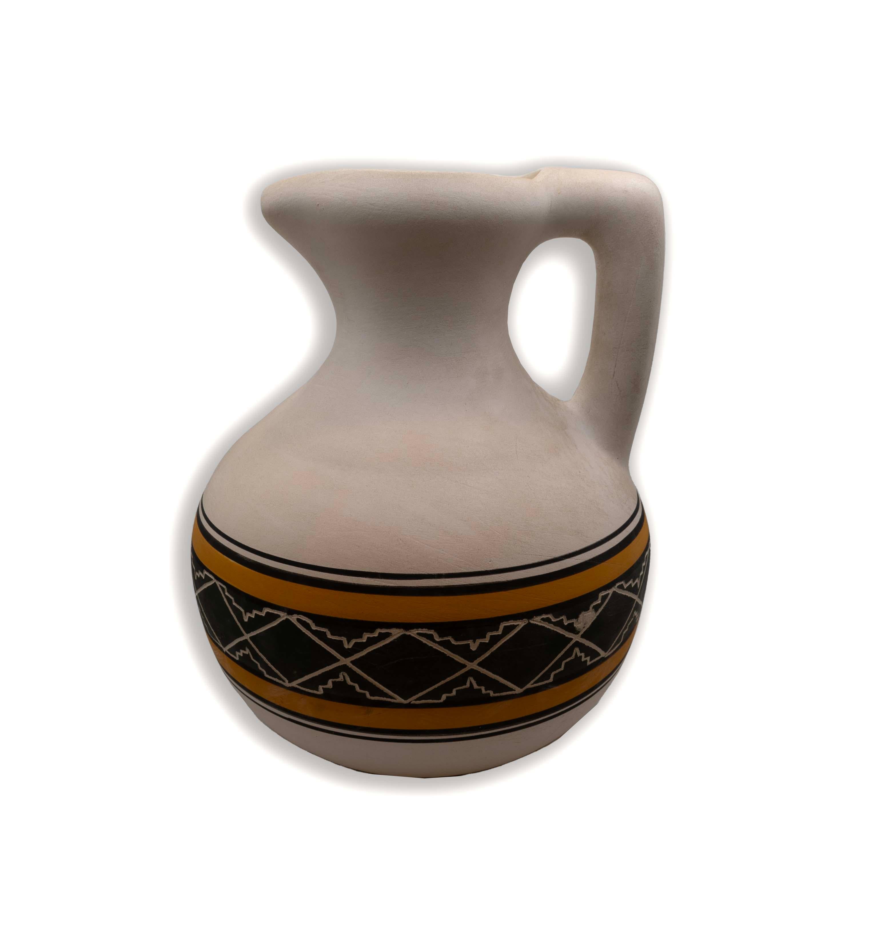 Brocca rotonda in ceramica della tribù dei nativi americani Ute Mountain Tribe firmata Southwestern In condizioni buone in vendita a Keego Harbor, MI