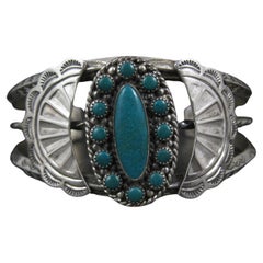 Bracelet manchette Southwestern Sterling 6.25 Inches