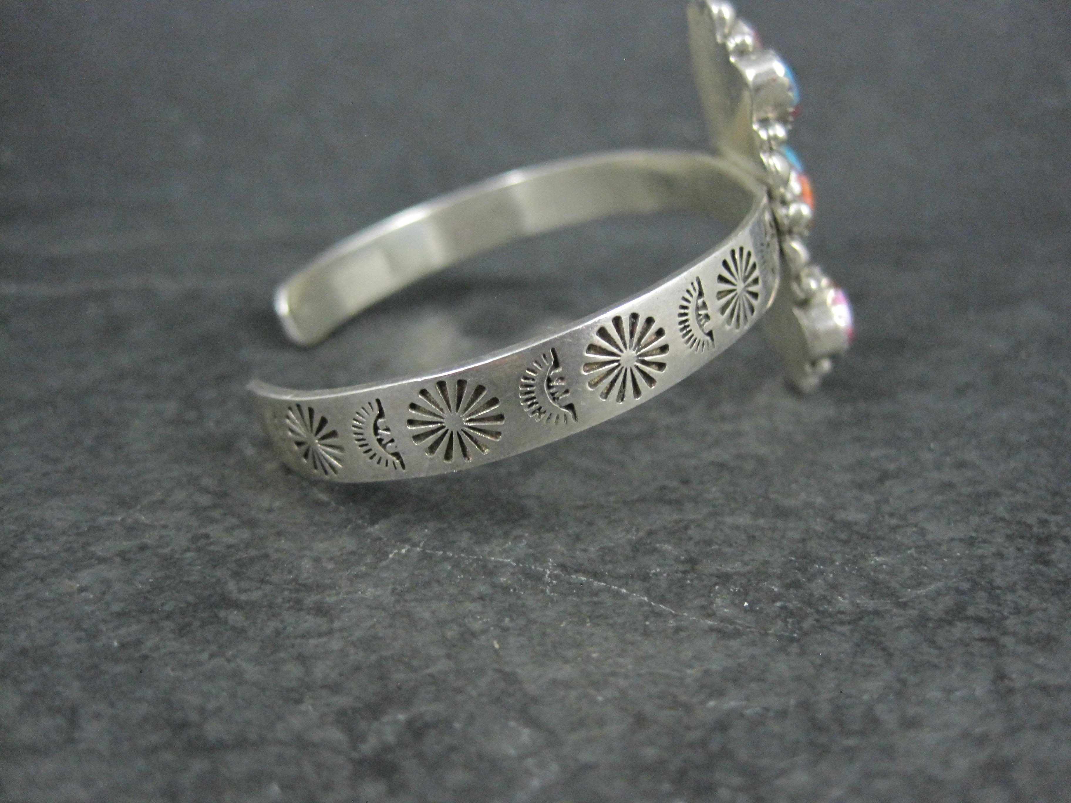 Taglio misto Bracciale con ostriche spinose in argento Sterling Southwestern Mohave Turchese 6,25