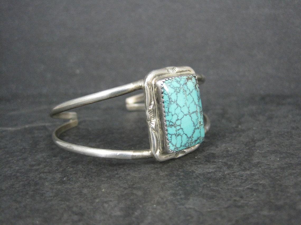 Native American Southwestern Sterling Turquoise Cuff Bracelet 6 Inches