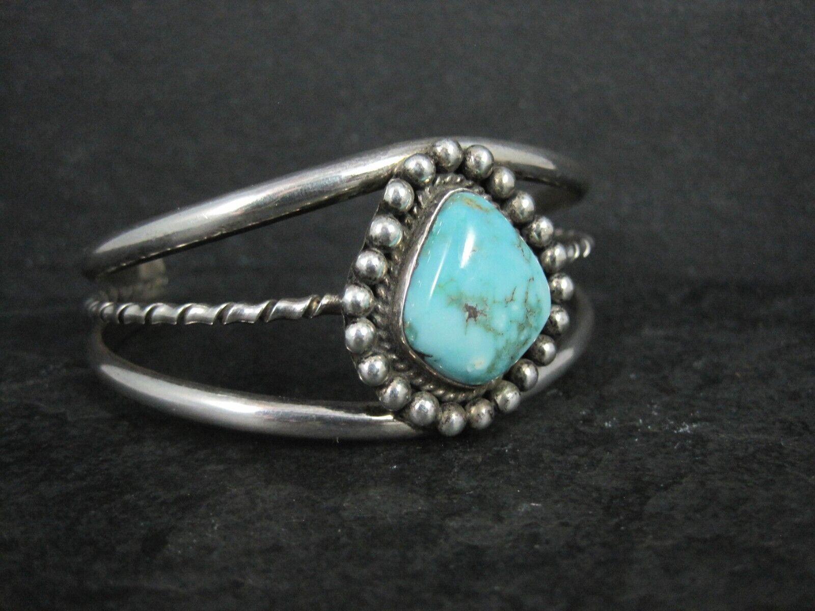 Native American Southwestern Sterling Turquoise Cuff Bracelet 6.5 Inches For Sale