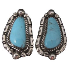 Southwestern Sterling Turquoise Earrings