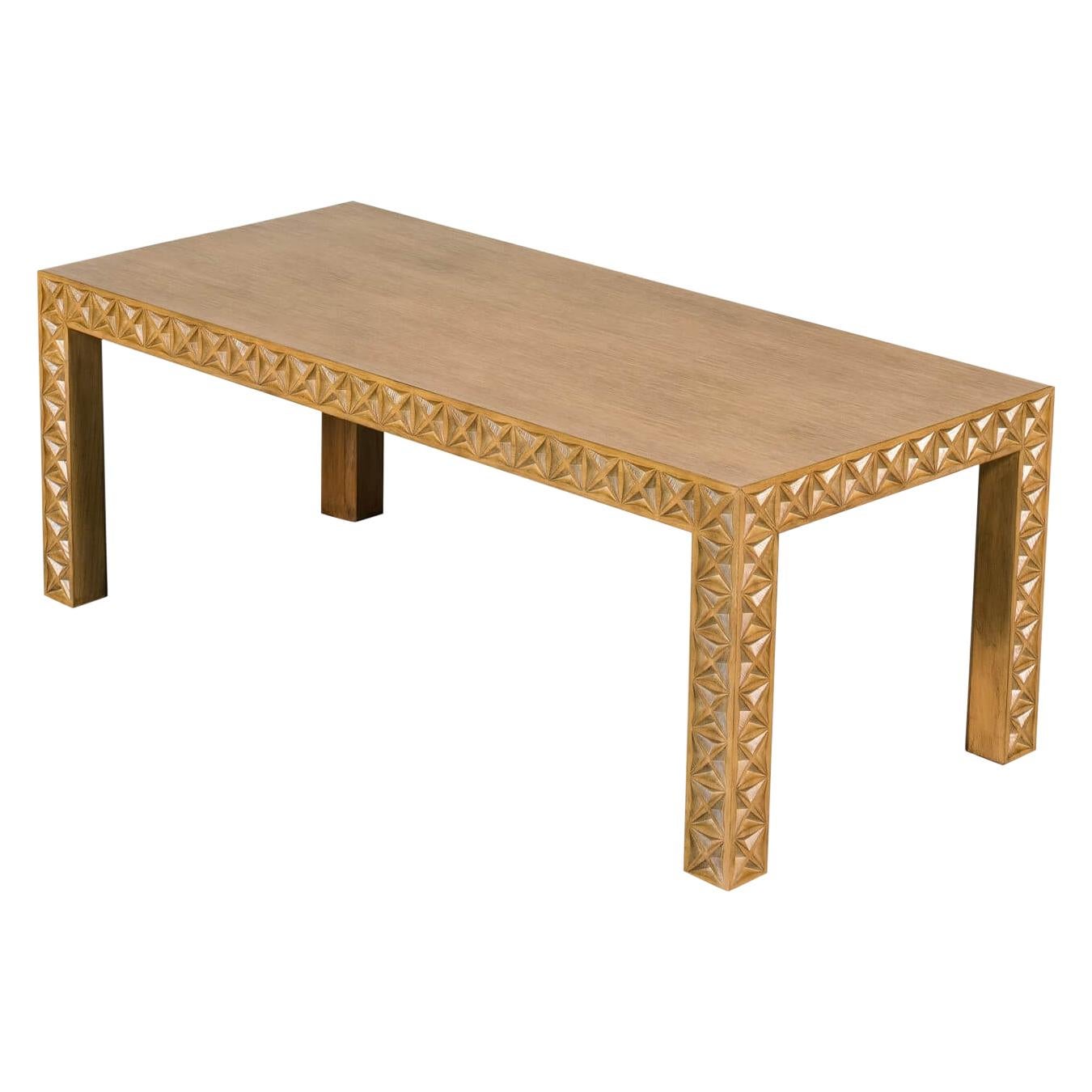 Antiqued Mirror Table with Carved Legs by Marchand at 1stDibs