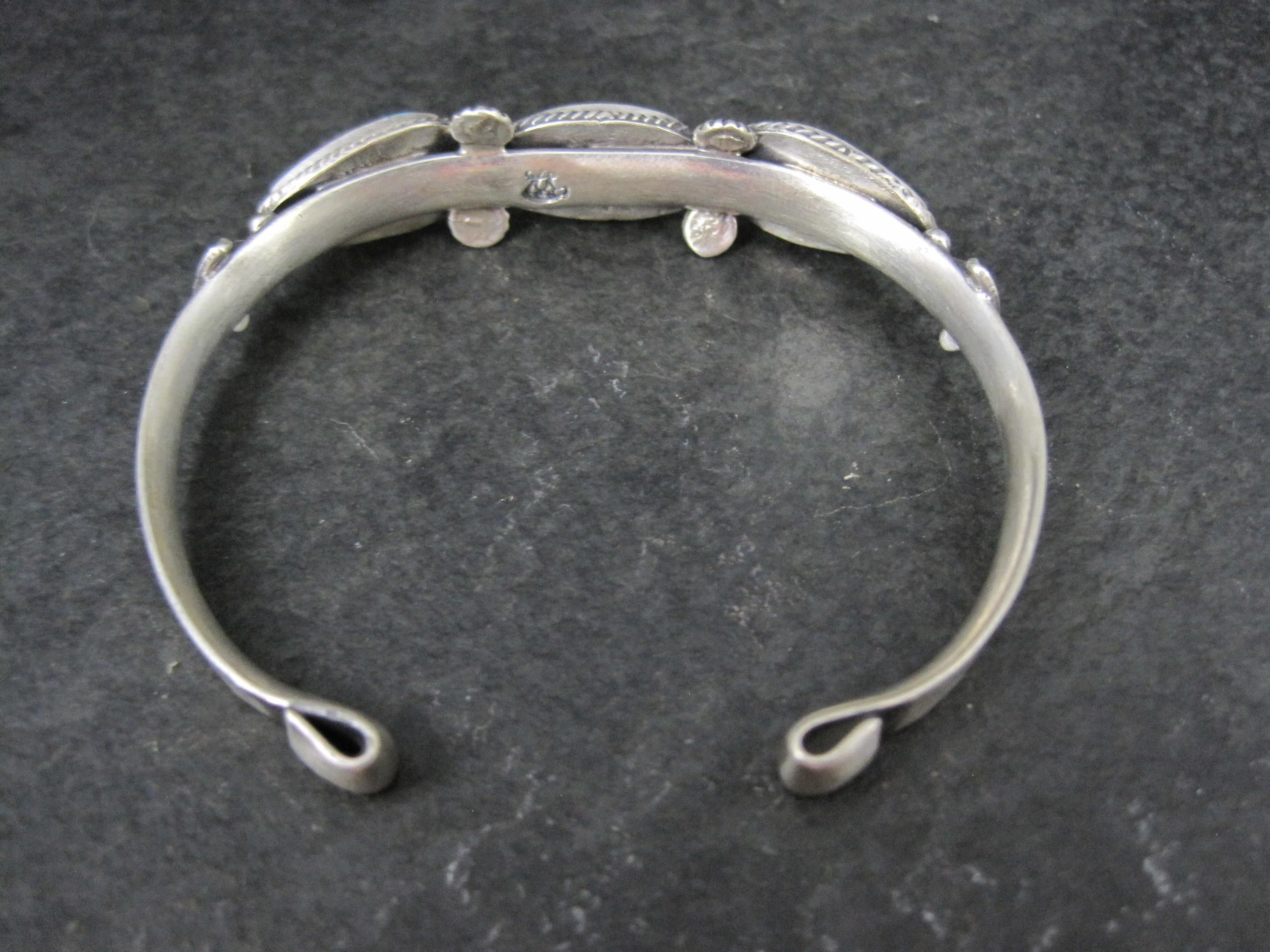 Bracelet manchette en argent avec turquoise du Sud-Ouest en vente 1