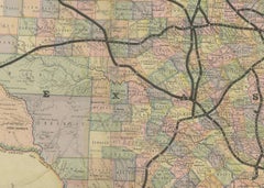 Mappa dell'immigrazione nel sud-ovest degli Stati Uniti per Texas, Arkansas e Louisiana, 1881