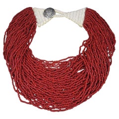Südwestlich Vintage 40strang Koralle Perlenkette Halskette