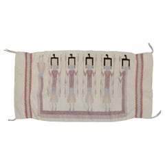 Tapis vintage mexicain à tissage Yei graphique en textile