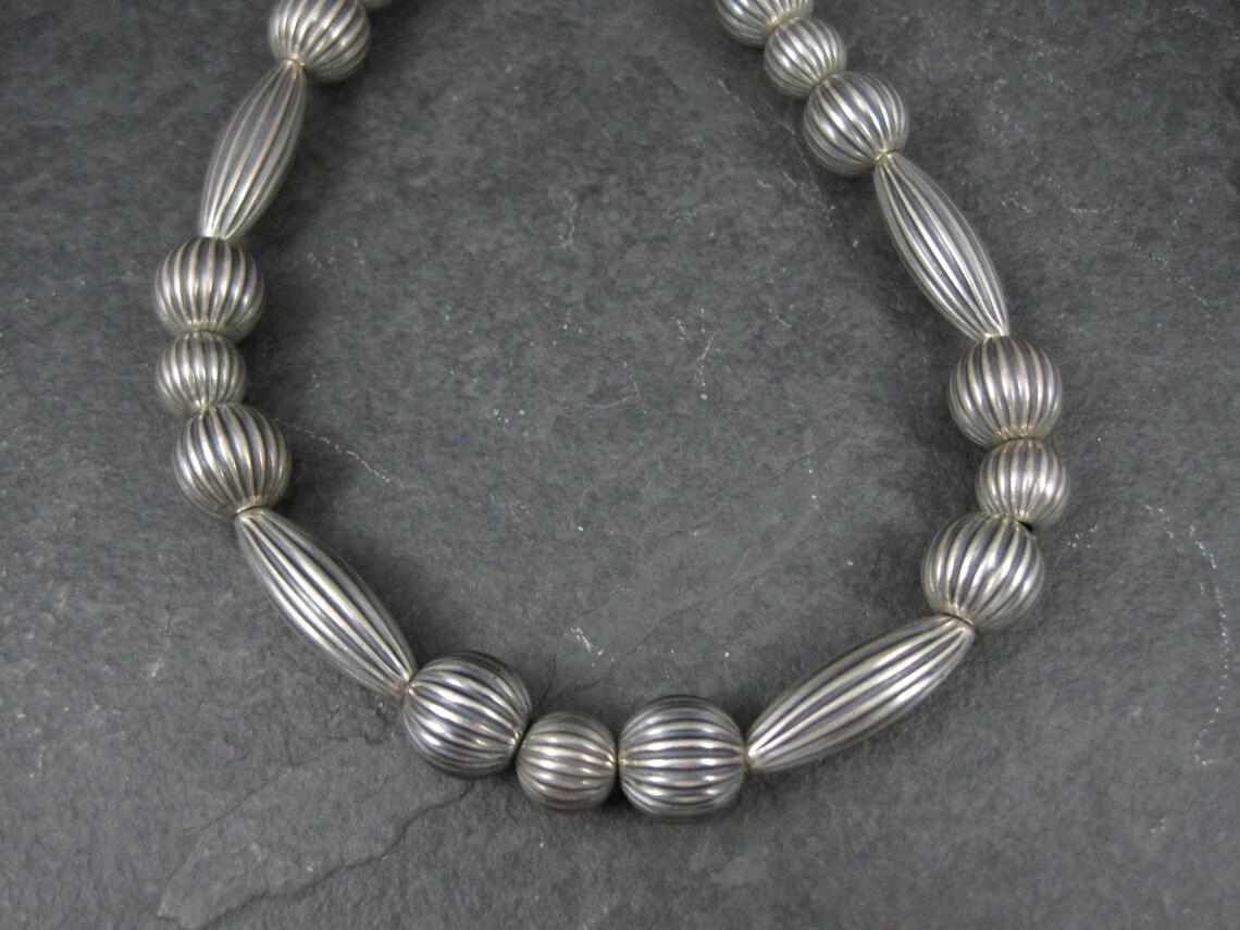 Südwestliche Vintage Sterling Perlenkette im Angebot 4