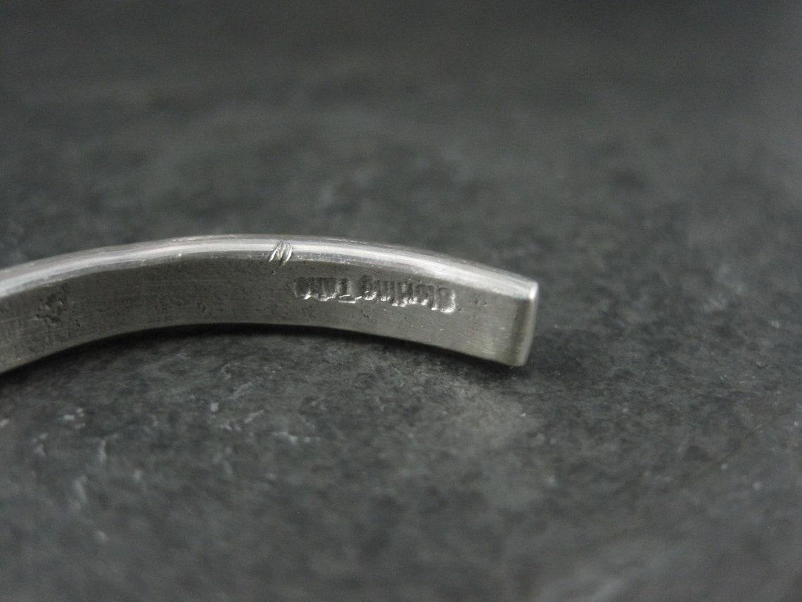 Southwestern Vintage Sterling Cuff Bracelet 6 Inches TAHE 3