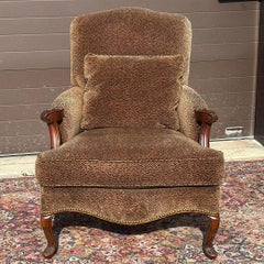 Sedia bergere francese Southwood in velluto stampa ghepardo con finiture in ottone