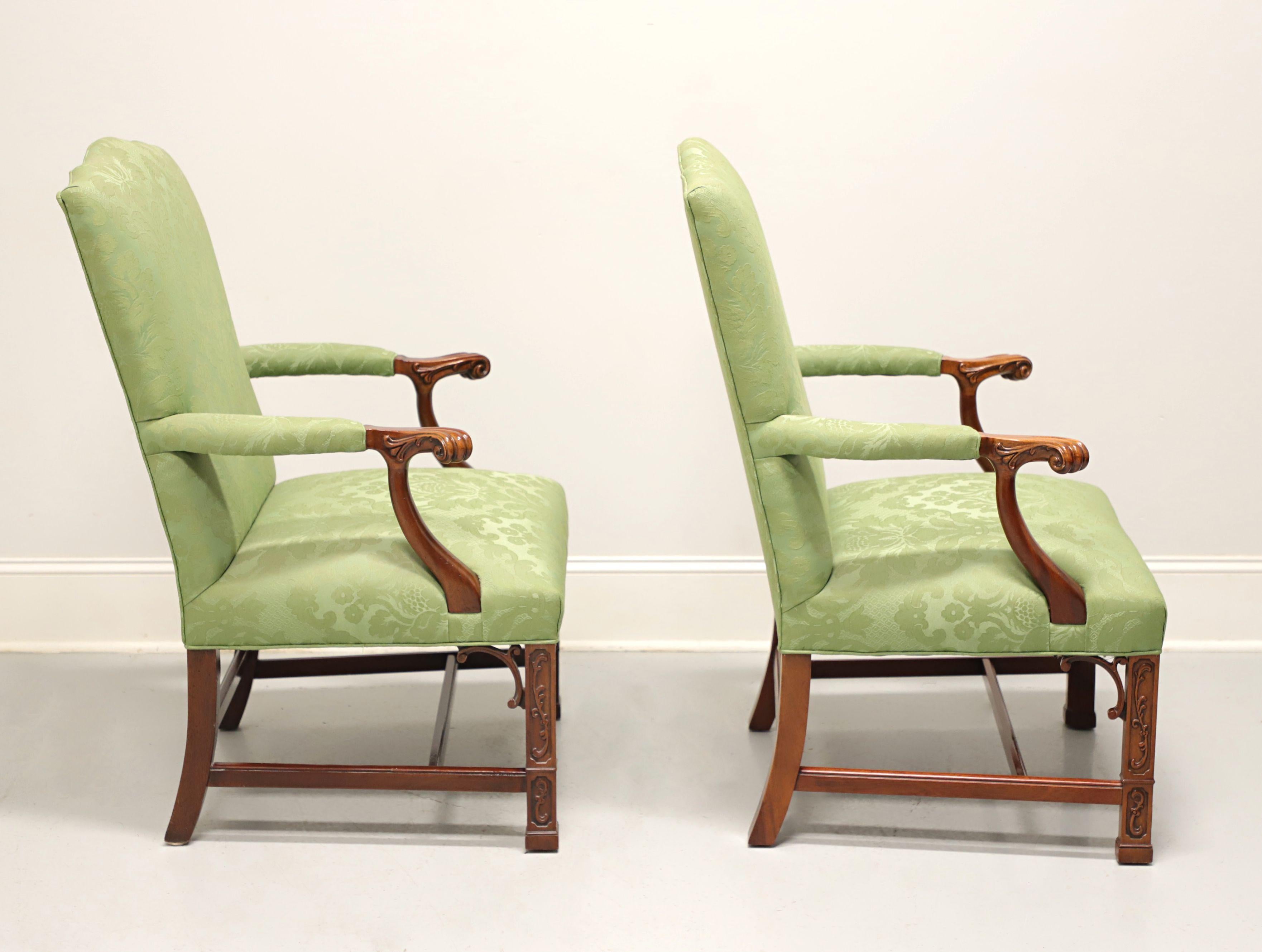 SOUTHWOOD Gainsborough Mahogany Chippendale Style Fretwork Armchairs - Pair In Good Condition For Sale In Charlotte, NC