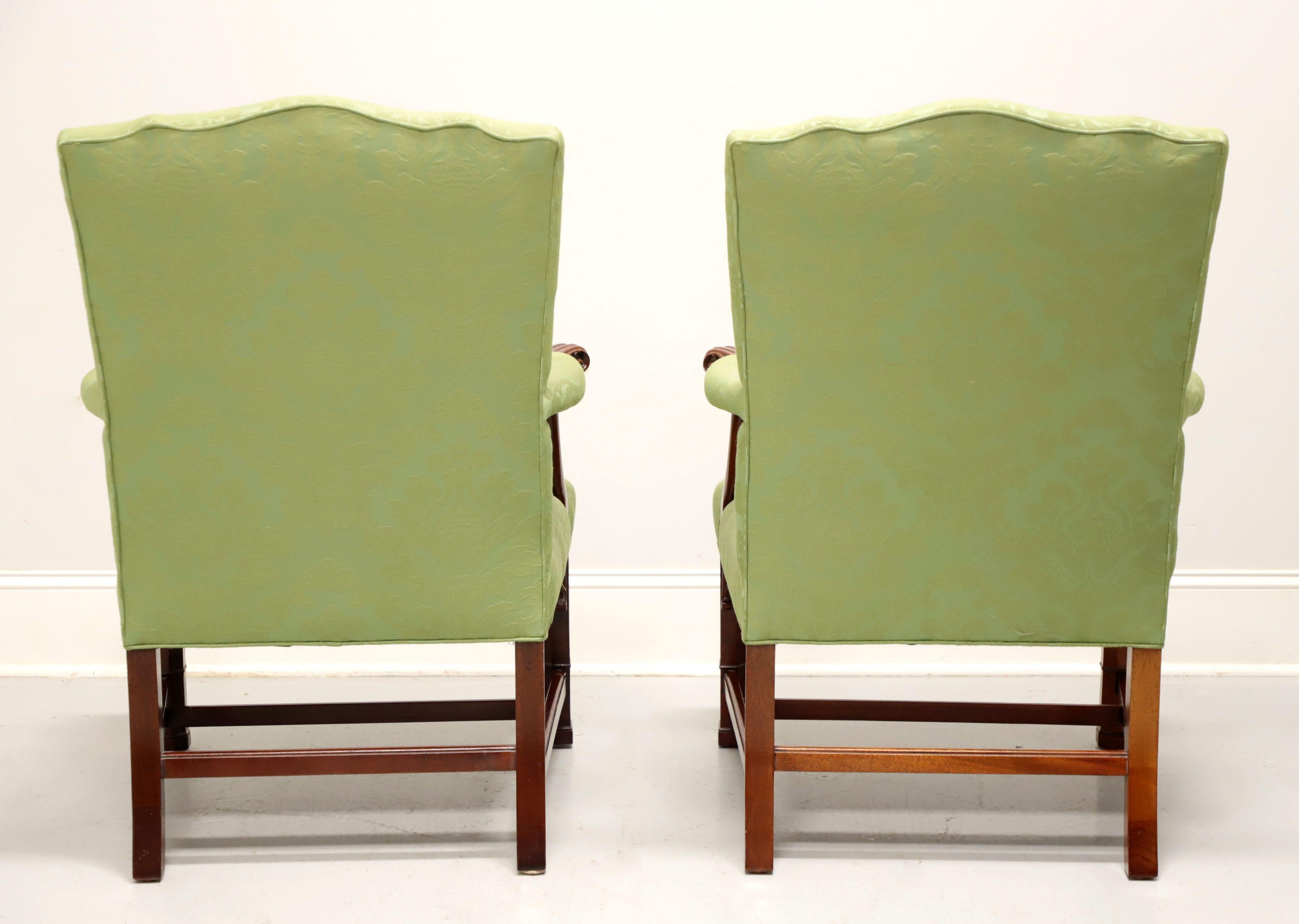 20th Century SOUTHWOOD Gainsborough Mahogany Chippendale Style Fretwork Armchairs - Pair For Sale