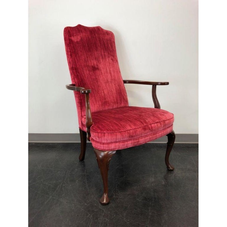 American SOUTHWOOD Mahogany Georgian Library Accent Armchair For Sale