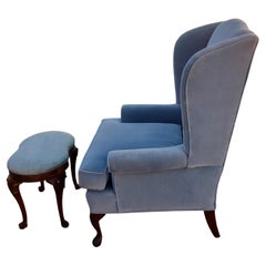 Set di sedie a dondolo e ottomani imbottiti in mogano Southwood Vintage, anni '70