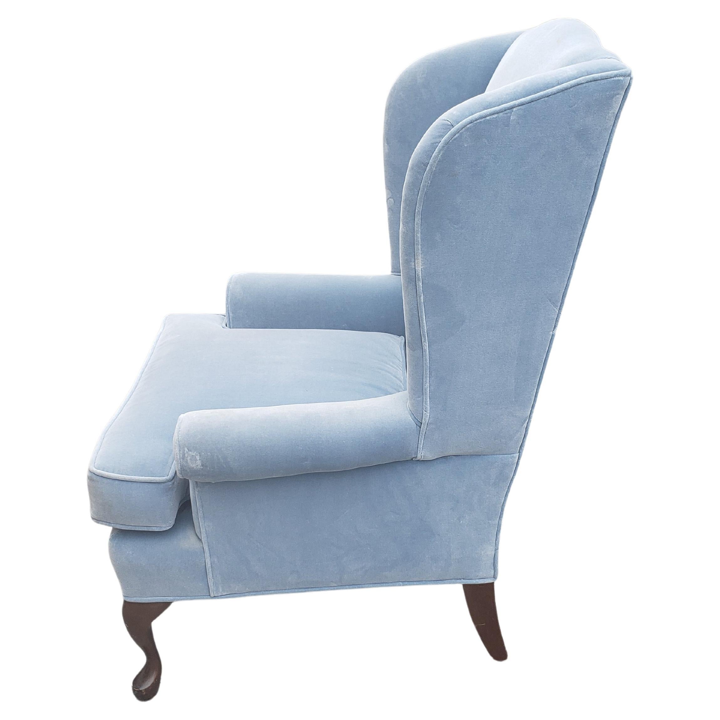 wing back chair with ottoman