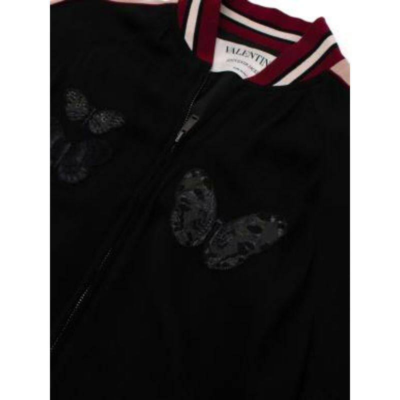 Souvenir Black Butterfly Embroidered Bomber Jacket 1