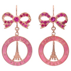 Boucles d'oreilles Souvenir de Paris avec nœuds en cristal Swarovski