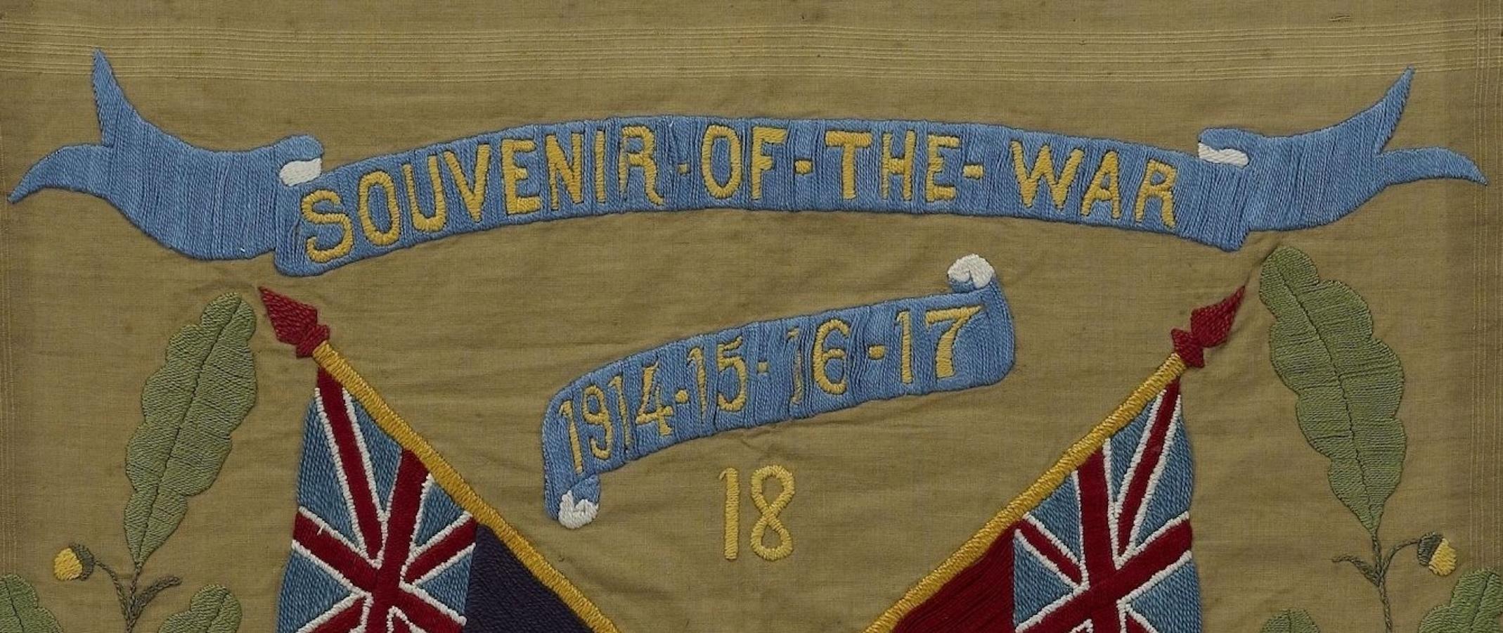 Coton Banner Souvenir of the War 1914-15-16-17-18 en vente