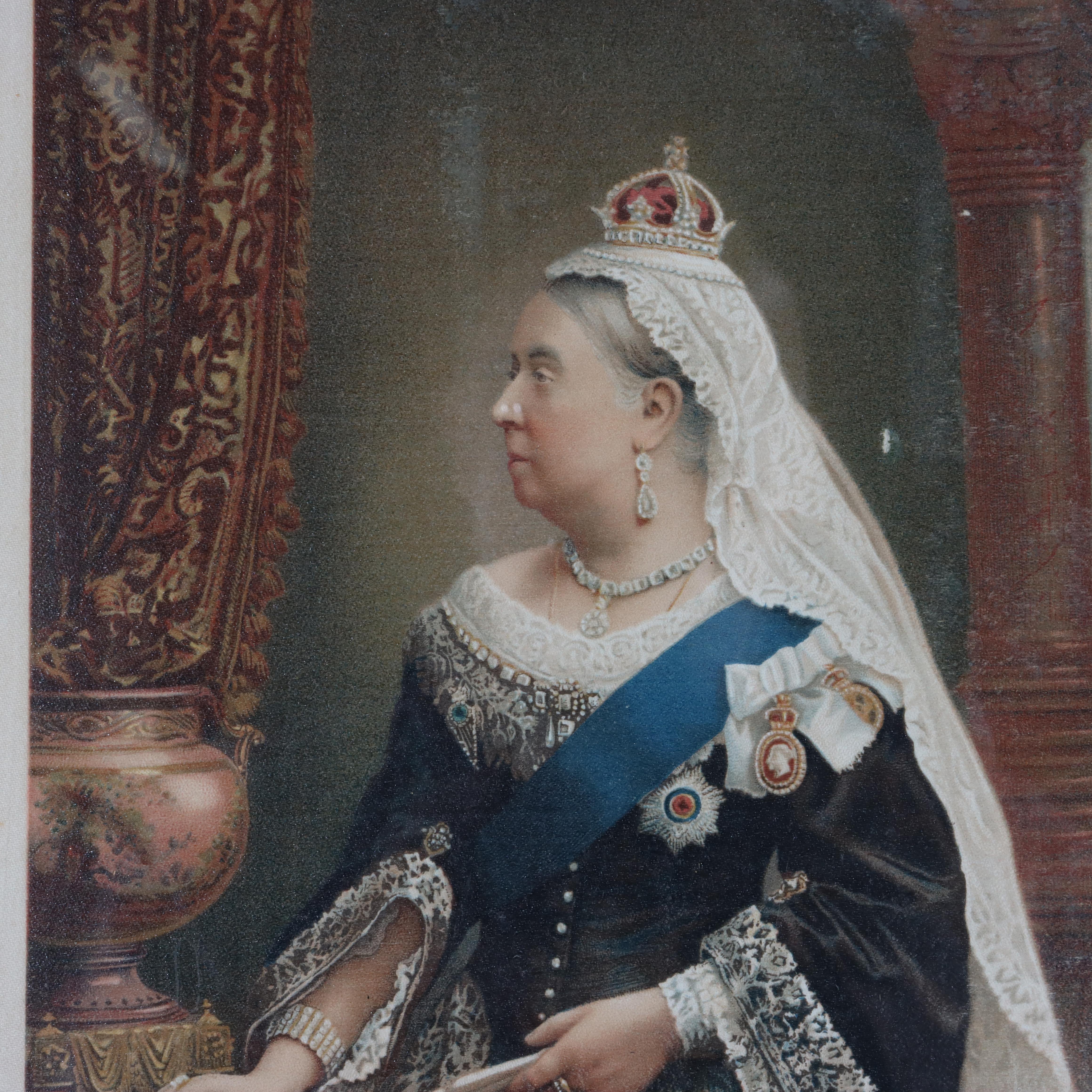 Souvenir Portrait Of India’s Queen Victoria Print After Walery, Regent St 20thC
Measures - 17 3/8