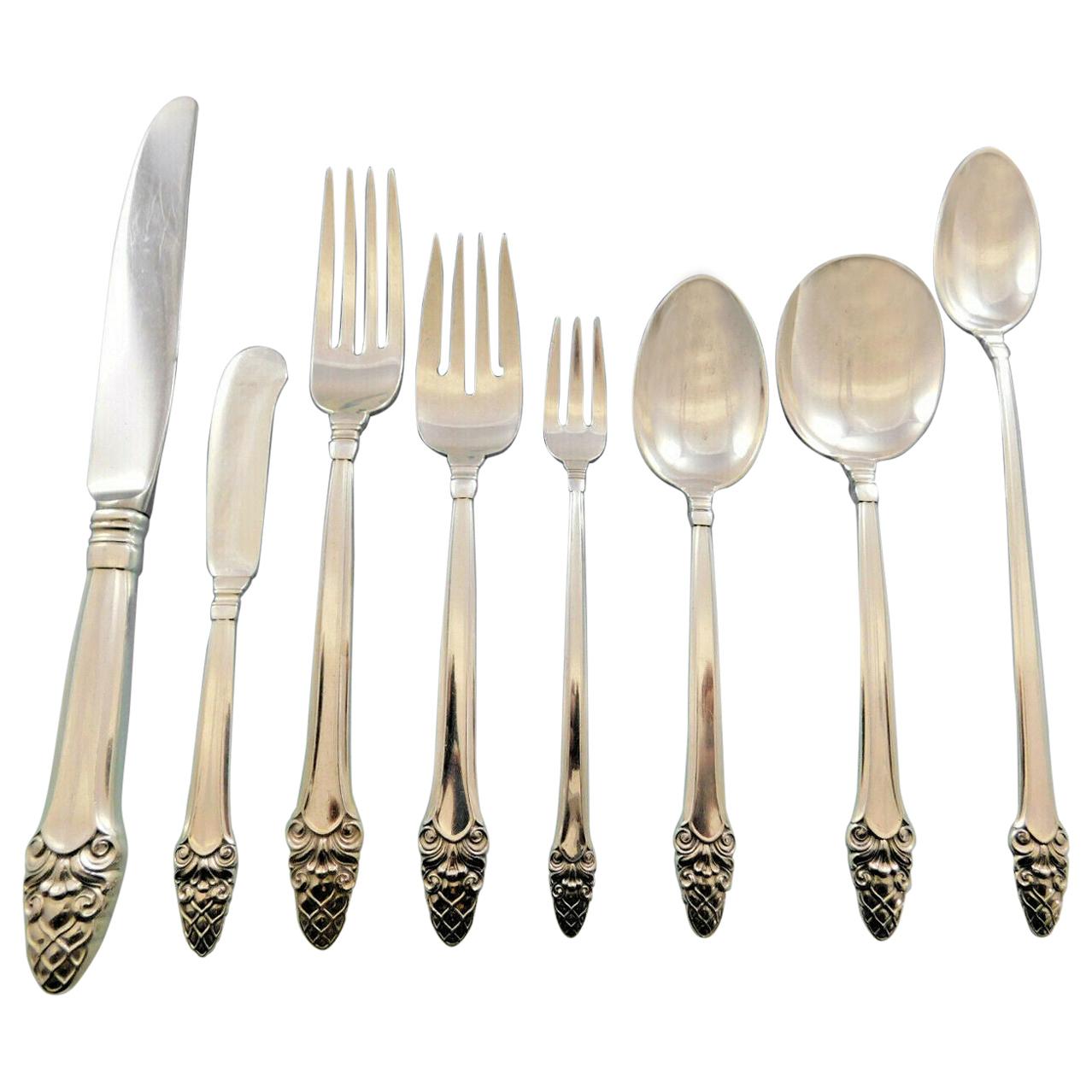 Sovereign Old by Gorham Sterling Silver Flatware Set 103 Pieces Stylized Acorn