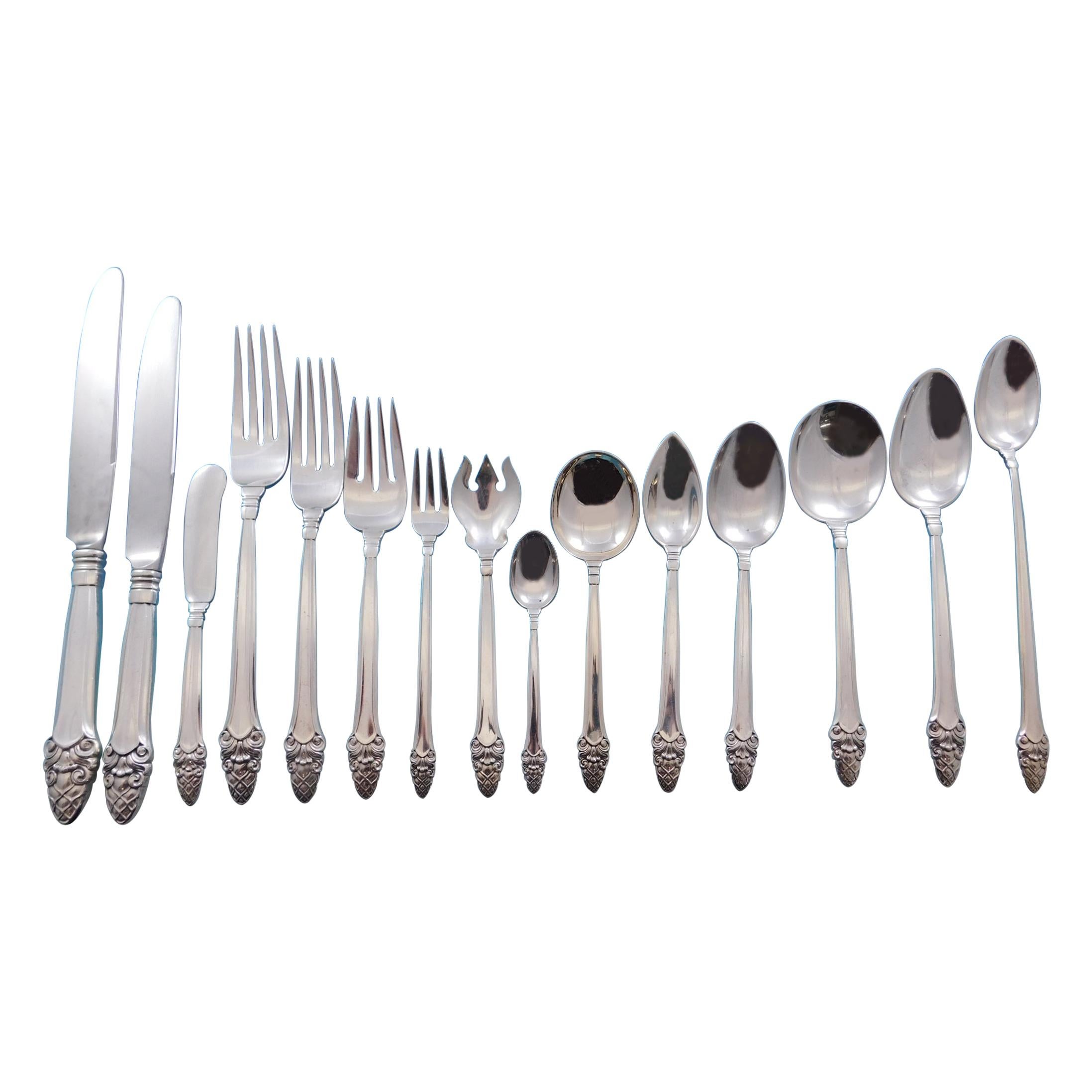 -FRENCH BLADE S MELROSE-GORHAM STERLING 4 PIECE PLACE SETTING 