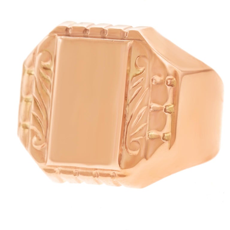 Soviet Gold Russian Signet Ring at 1stDibs | soviet ring, soviet gold ring