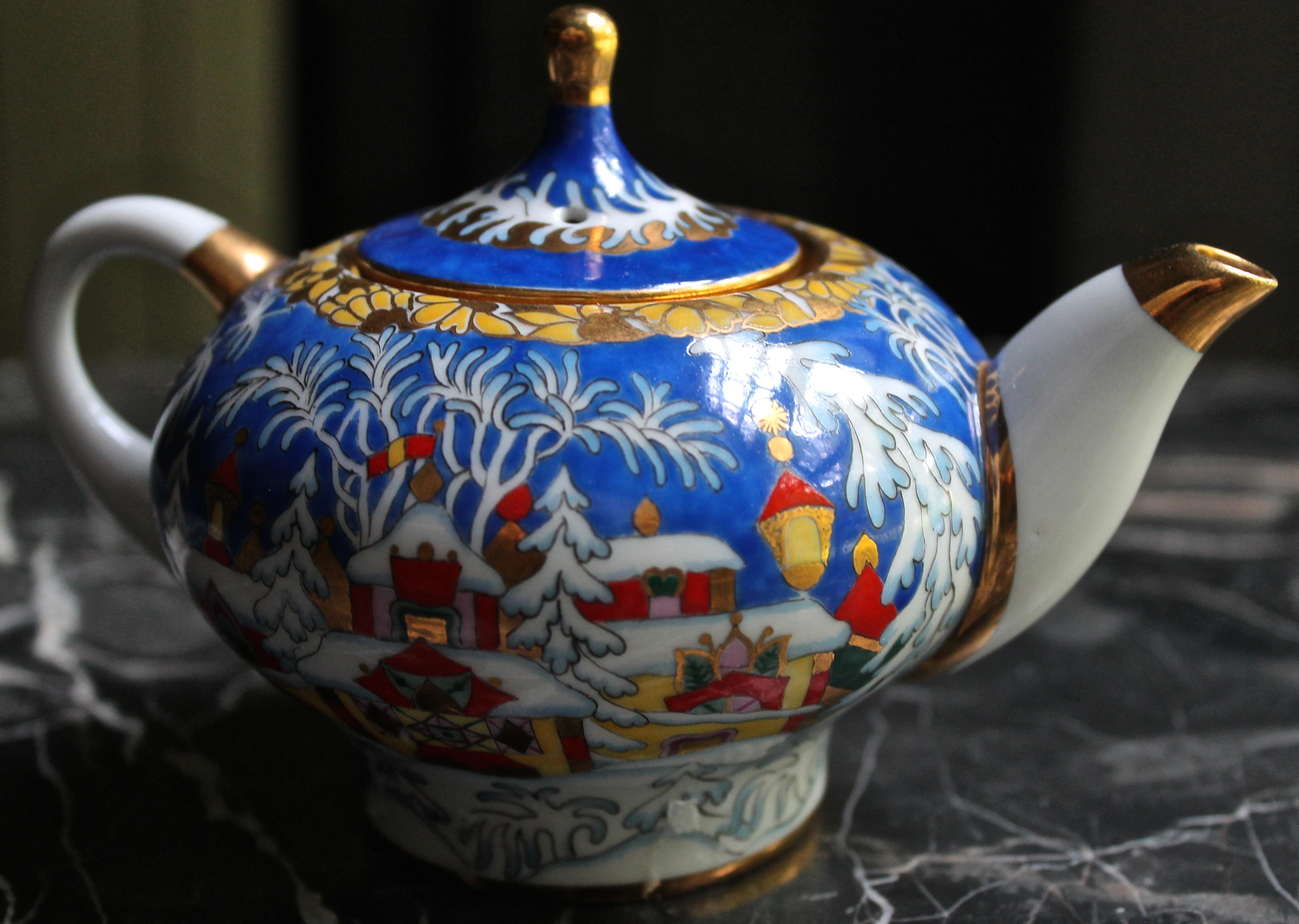 Soviet Russian Era Lomonosov Porcelain Tea Group 2