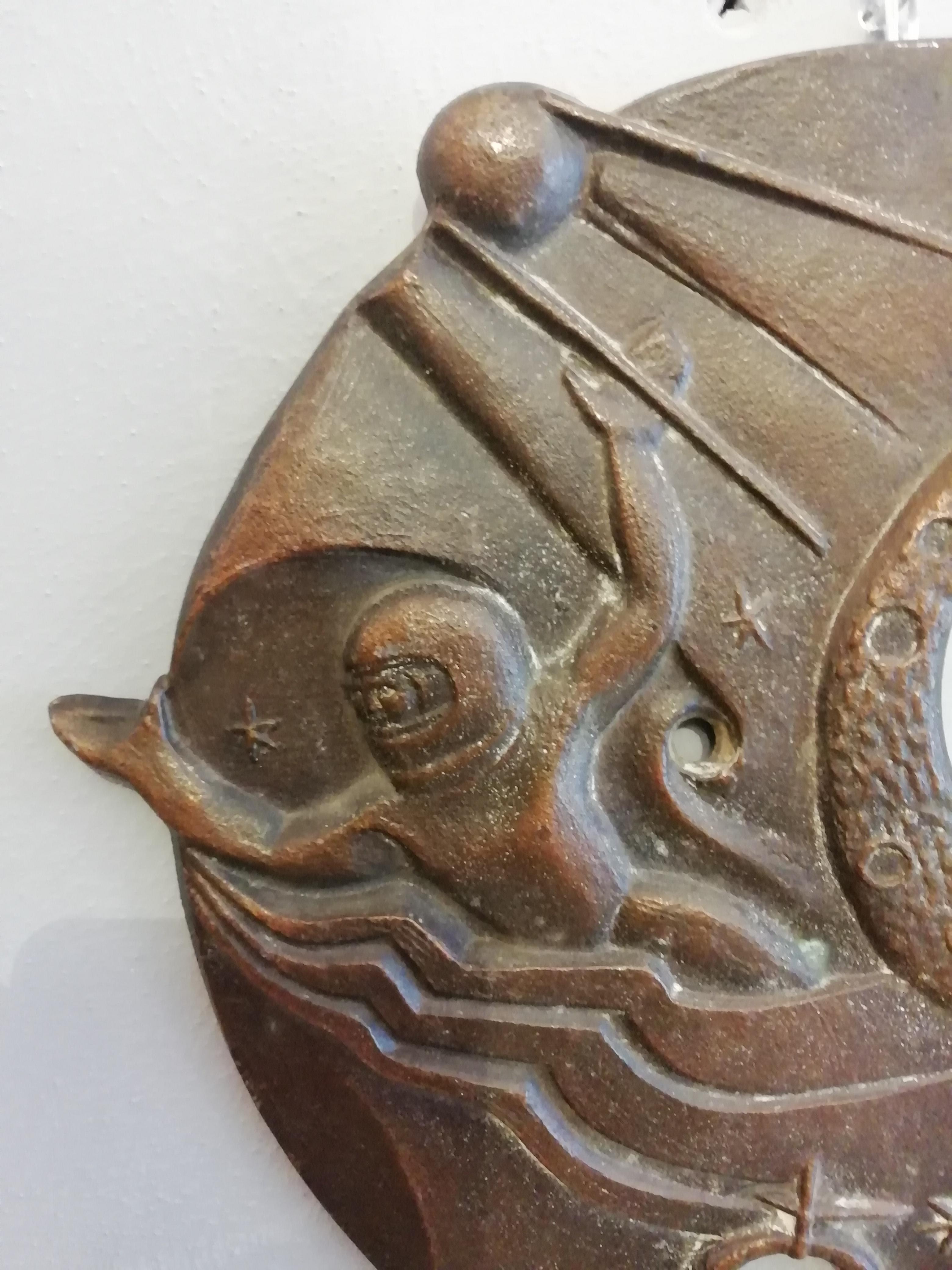 Russian Soviet Space Age Soyuz Era Bronze Wall Decoration
