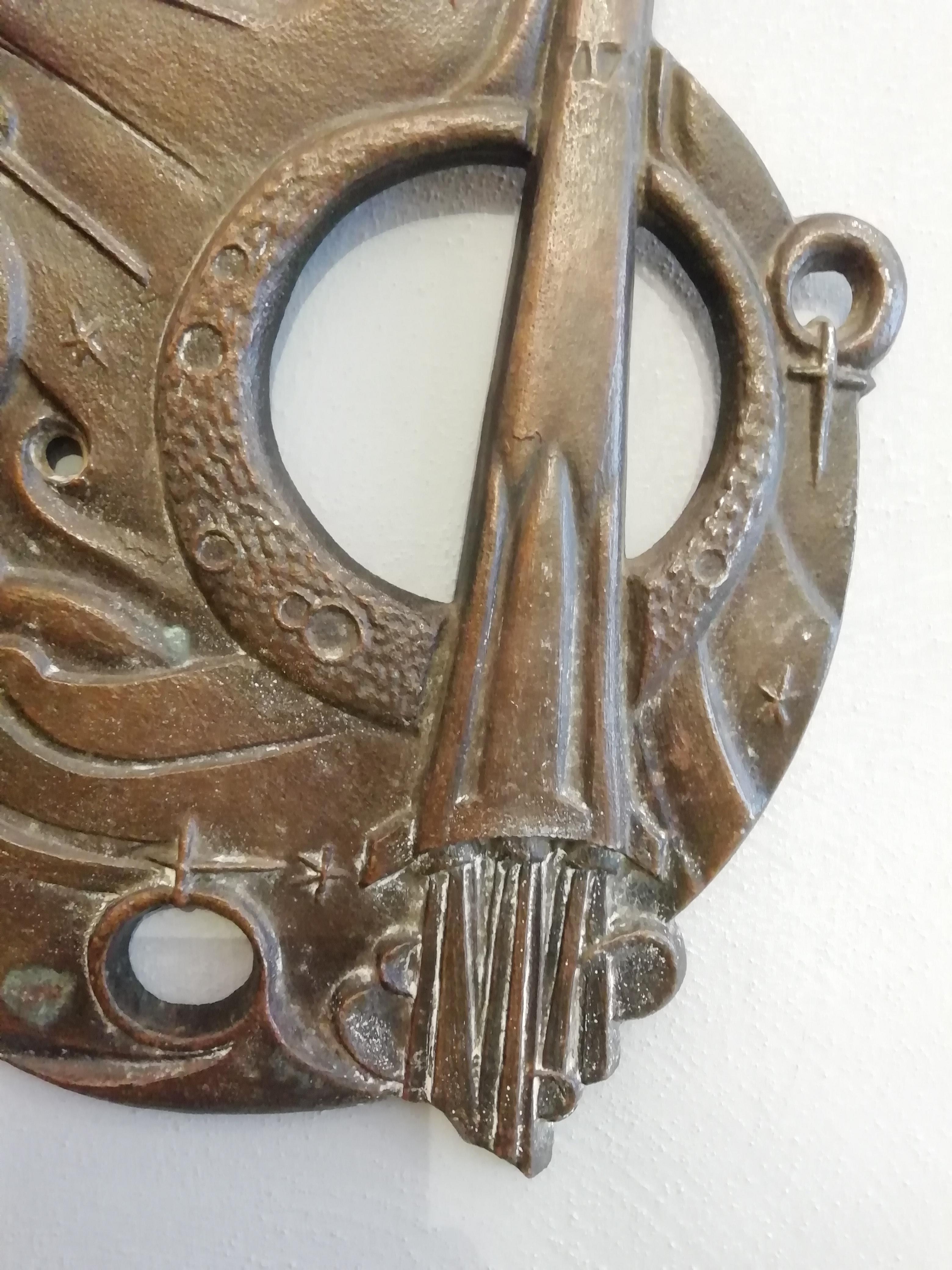 Soviet Space Age Soyuz Era Bronze Wall Decoration In Good Condition In Mexico City, MX
