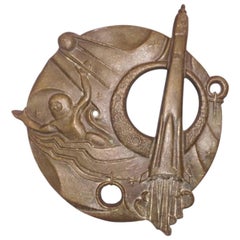 Soviet Space Age Soyuz Era Bronze Wall Decoration