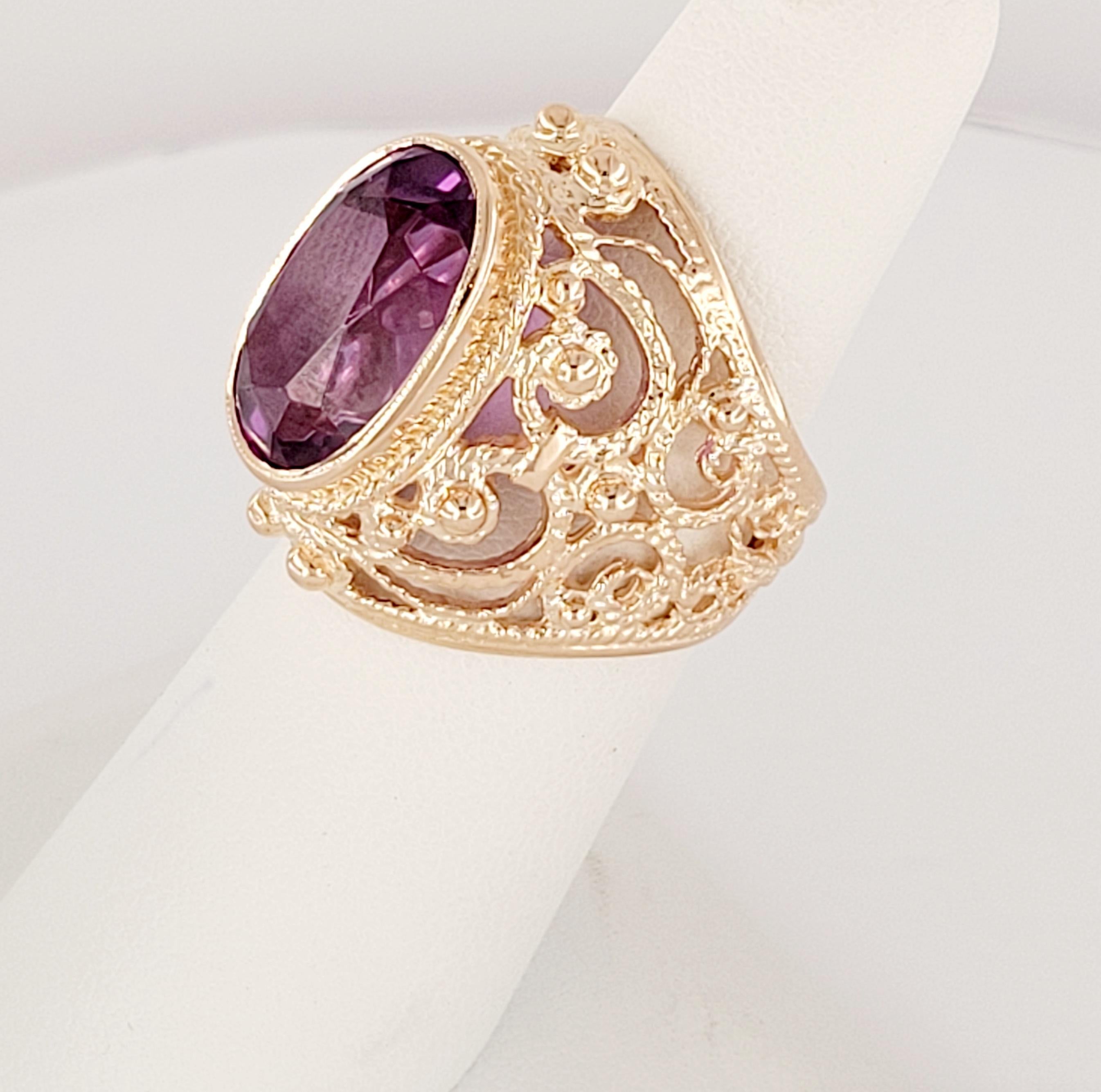 Frauenring aus 14K Gelbgold aus der sowjetischen UdSSR Größe 6 1