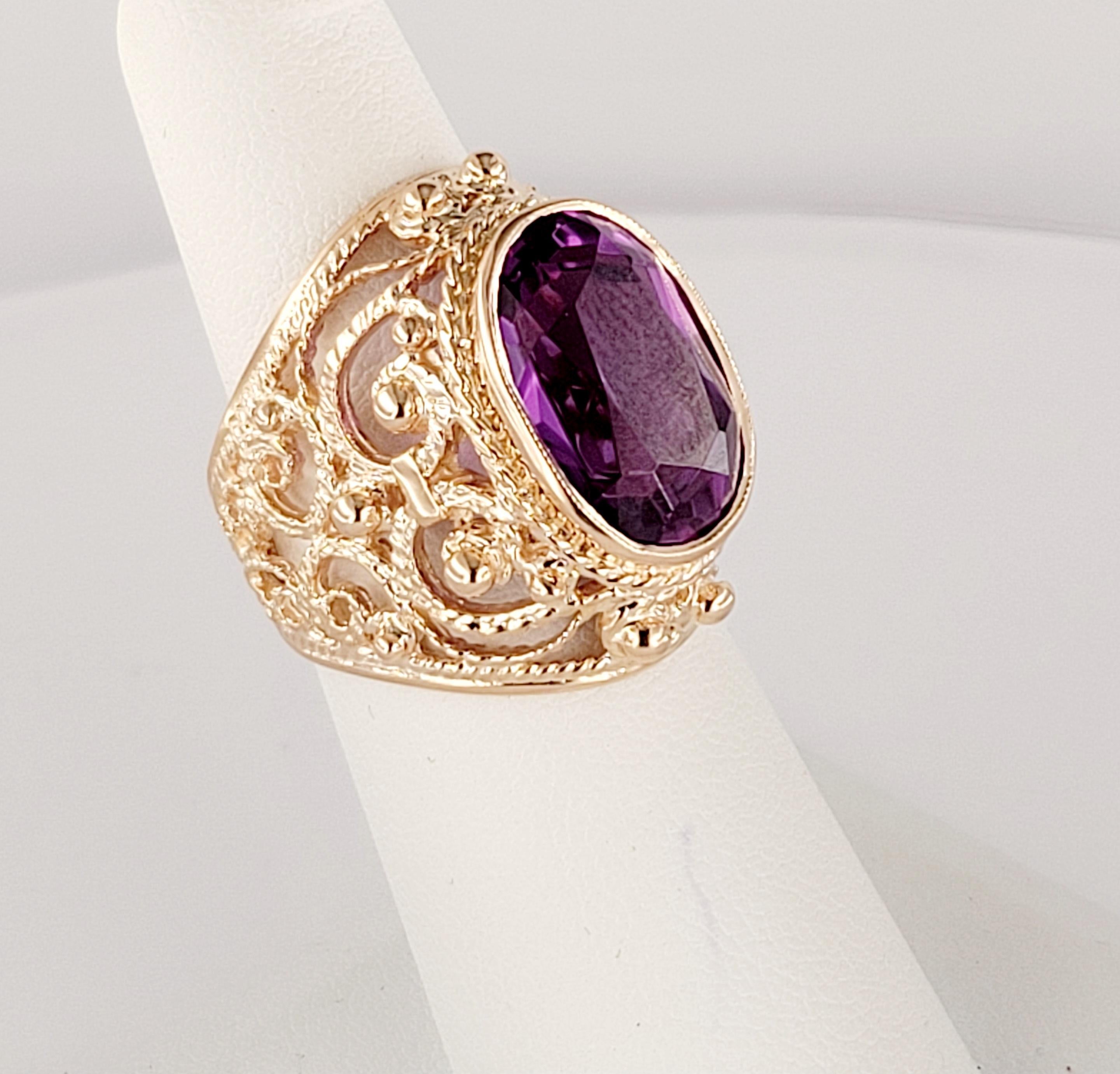Frauenring aus 14K Gelbgold aus der sowjetischen UdSSR Größe 6 2