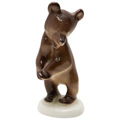 Sculpture en céramique de l'Union soviétique représentant un ours, années 1970