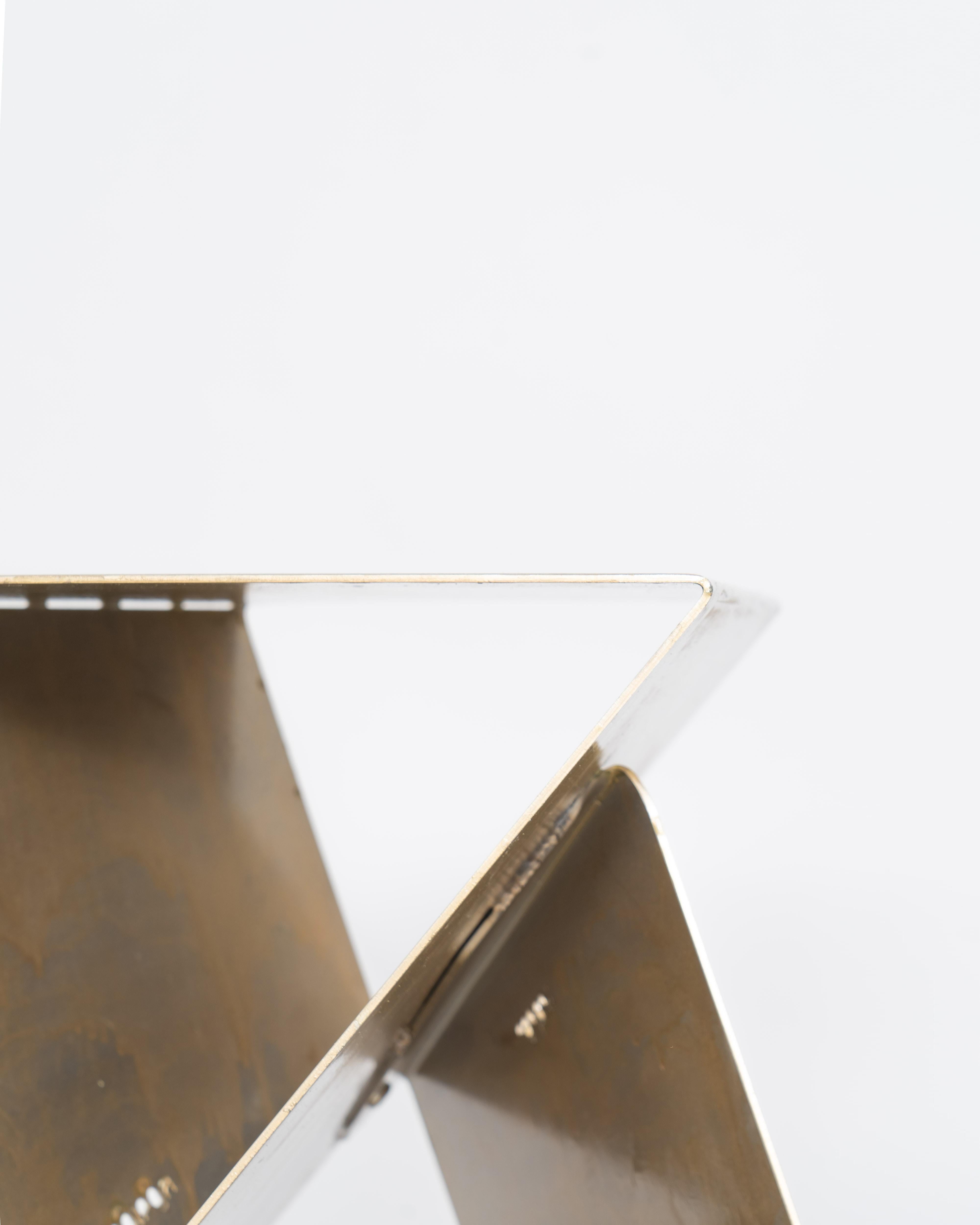 Contemporary SovraP - Sculptural folded metal Tables made in Italy by Edizioni Enrico Girotti For Sale