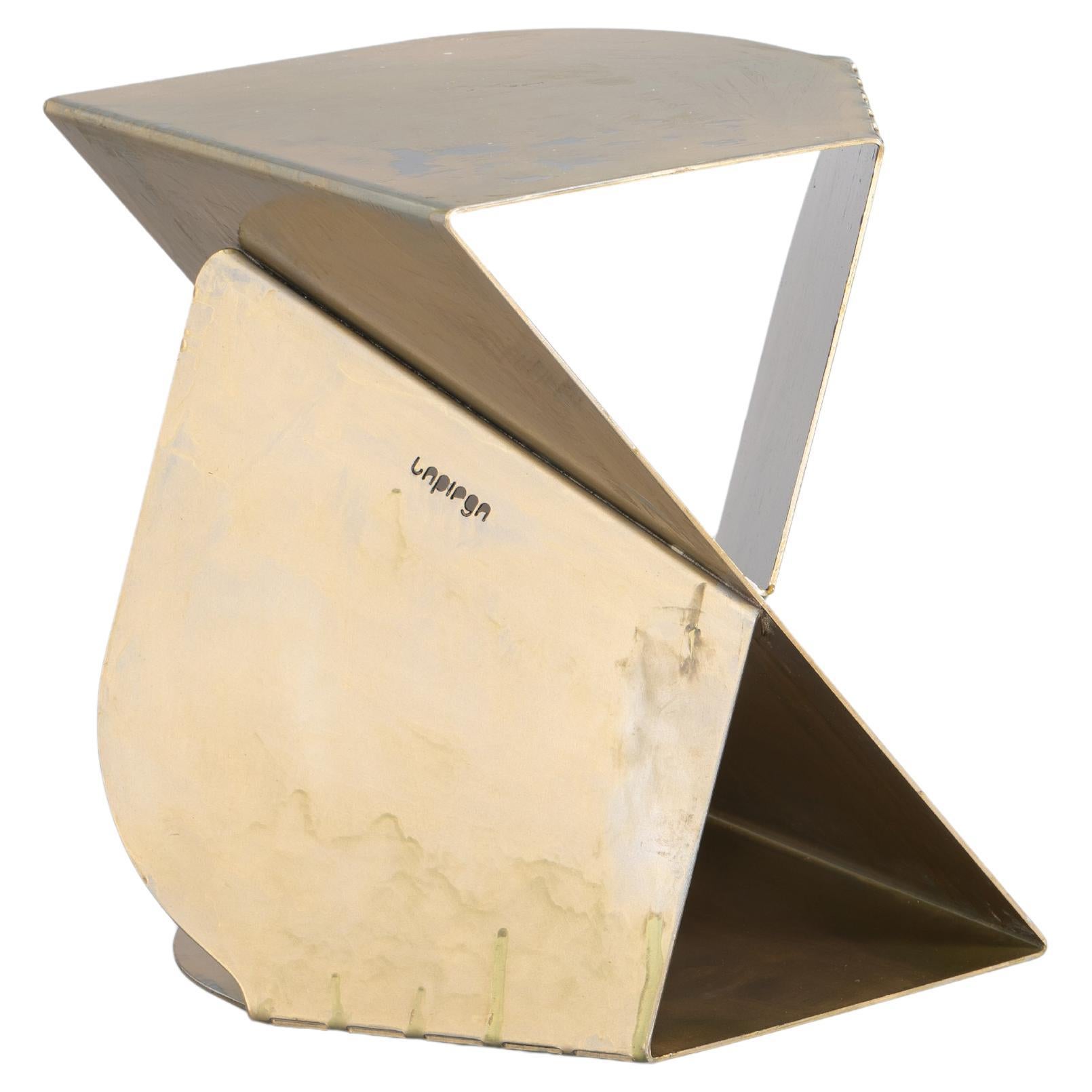 SovraP - Sculptural folded metal Tables made in Italy by Edizioni Enrico Girotti For Sale