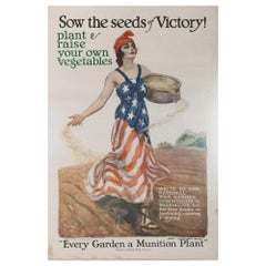 "¡Sembrar las semillas de la victoria!" Cartel antiguo de la Comisión Nacional de Jardines de Guerra