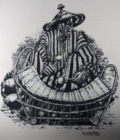 Sowatey Adjei - 1988 Silkscreen, Xylophone Player