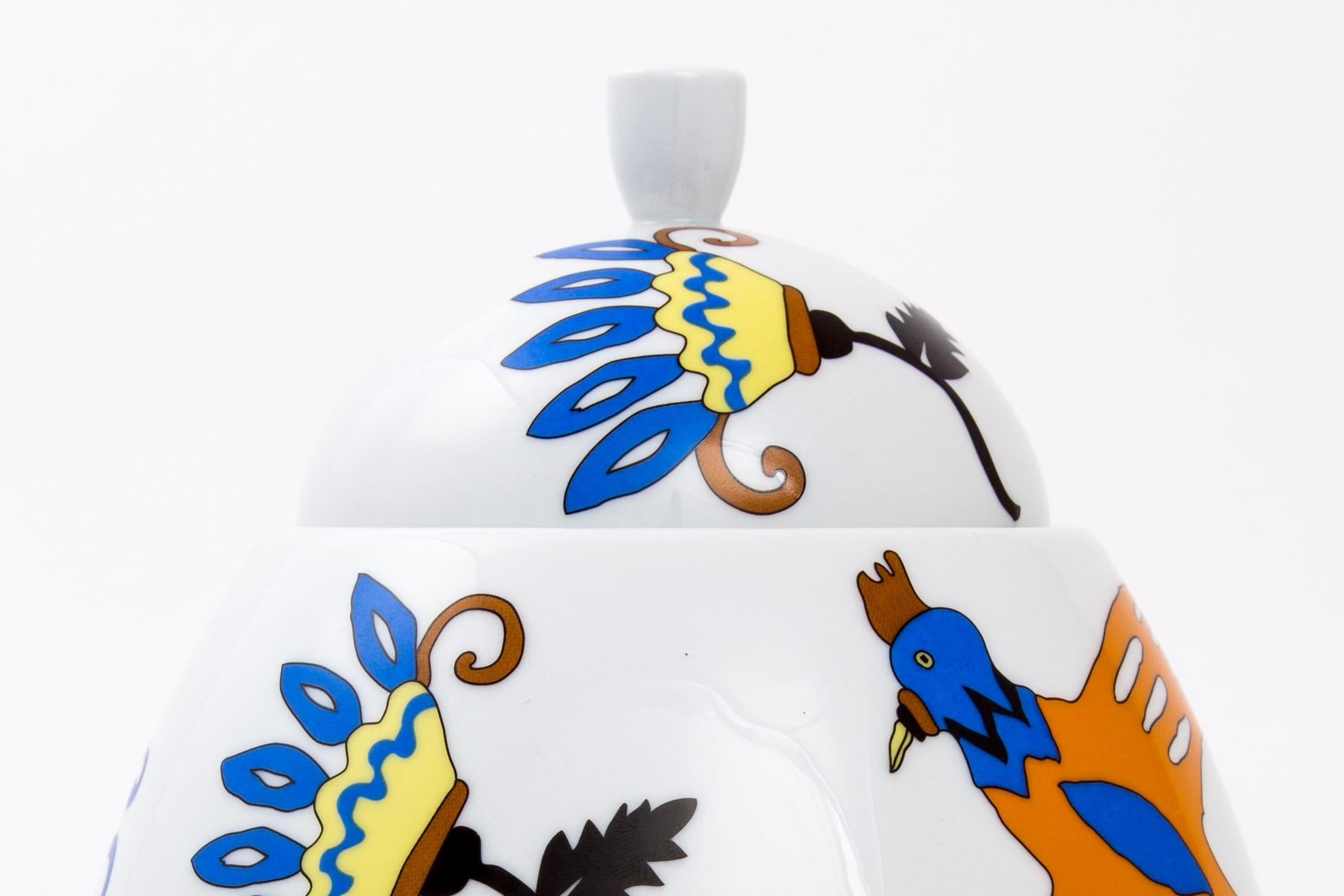 Italian Sowden Centre Piece Decorated by Nathalie du Pasquier for Alessi